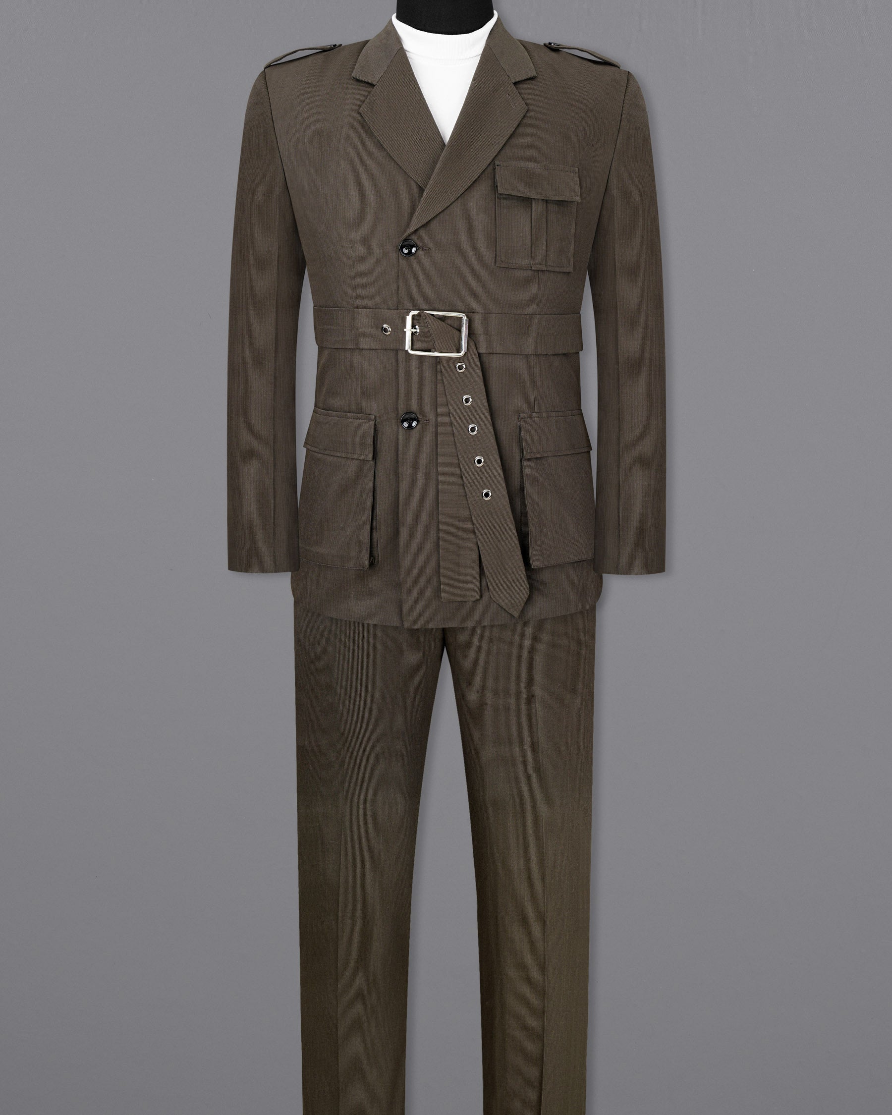 Taupe Brown Designer Sports Suit