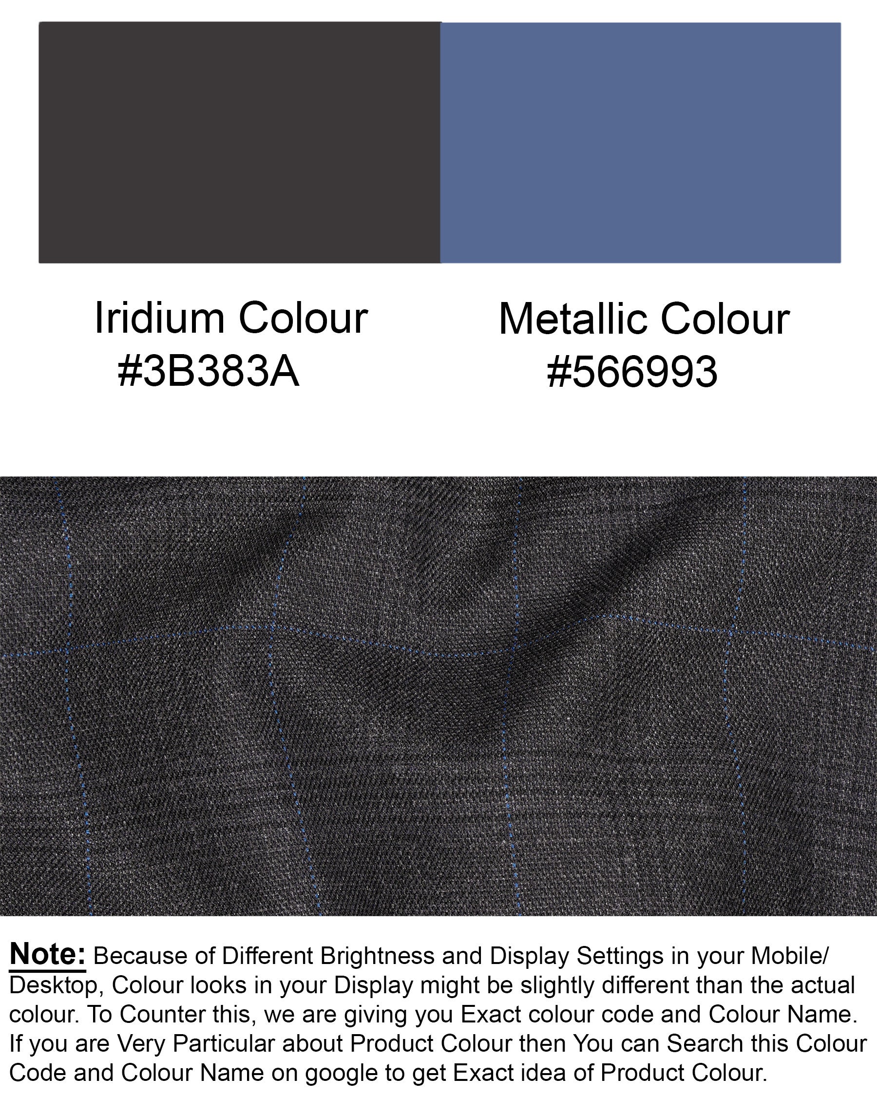 lridium with metallic Subtle Plaid Suit ST1884-SB-36, ST1884-SB-38, ST1884-SB-40, ST1884-SB-42, ST1884-SB-44, ST1884-SB-46, ST1884-SB-48, ST1884-SB-50, ST1884-SB-52, ST1884-SB-54, ST1884-SB-56, ST1884-SB-58, ST1884-SB-60