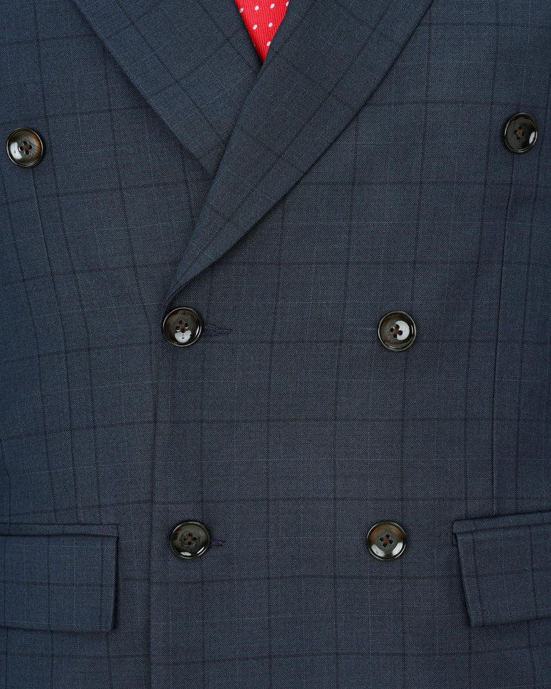 lridium with mirage plaid Windowpane Double Breasted Suit ST1888-DB-36, ST1888-DB-38, ST1888-DB-40, ST1888-DB-42, ST1888-DB-44, ST1888-DB-46, ST1888-DB-48, ST1888-DB-50, ST1888-DB-52, ST1888-DB-54, ST1888-DB-56, ST1888-DB-58, ST1888-DB-60