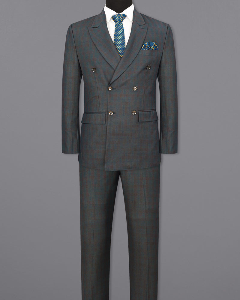 lridium With Emperor Subtle Plaid Double Breasted Suit ST1890-DB-36, ST1890-DB-38, ST1890-DB-40, ST1890-DB-42, ST1890-DB-44, ST1890-DB-46, ST1890-DB-48, ST1890-DB-50, ST1890-DB-52, ST1890-DB-54, ST1890-DB-56, ST1890-DB-58, ST1890-DB-60