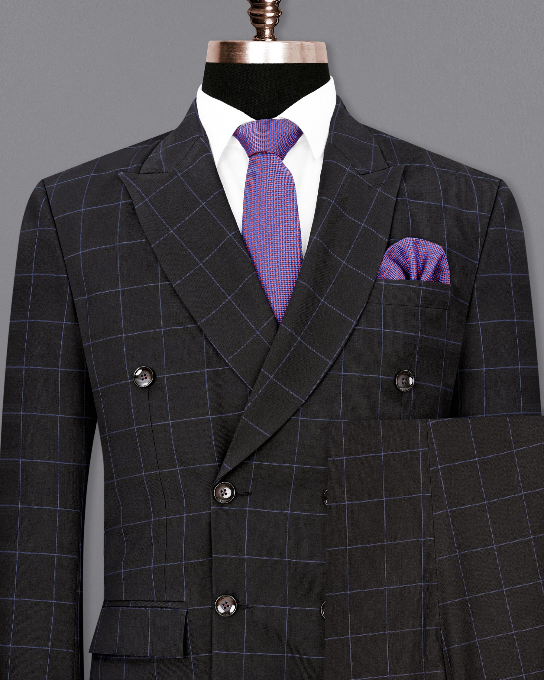Thunder Windowpane Double Breasted Suit ST1891-DB-36, ST1891-DB-38, ST1891-DB-40, ST1891-DB-42, ST1891-DB-44, ST1891-DB-46, ST1891-DB-48, ST1891-DB-50, ST1891-DB-52, ST1891-DB-54, ST1891-DB-56, ST1891-DB-58, ST1891-DB-60
