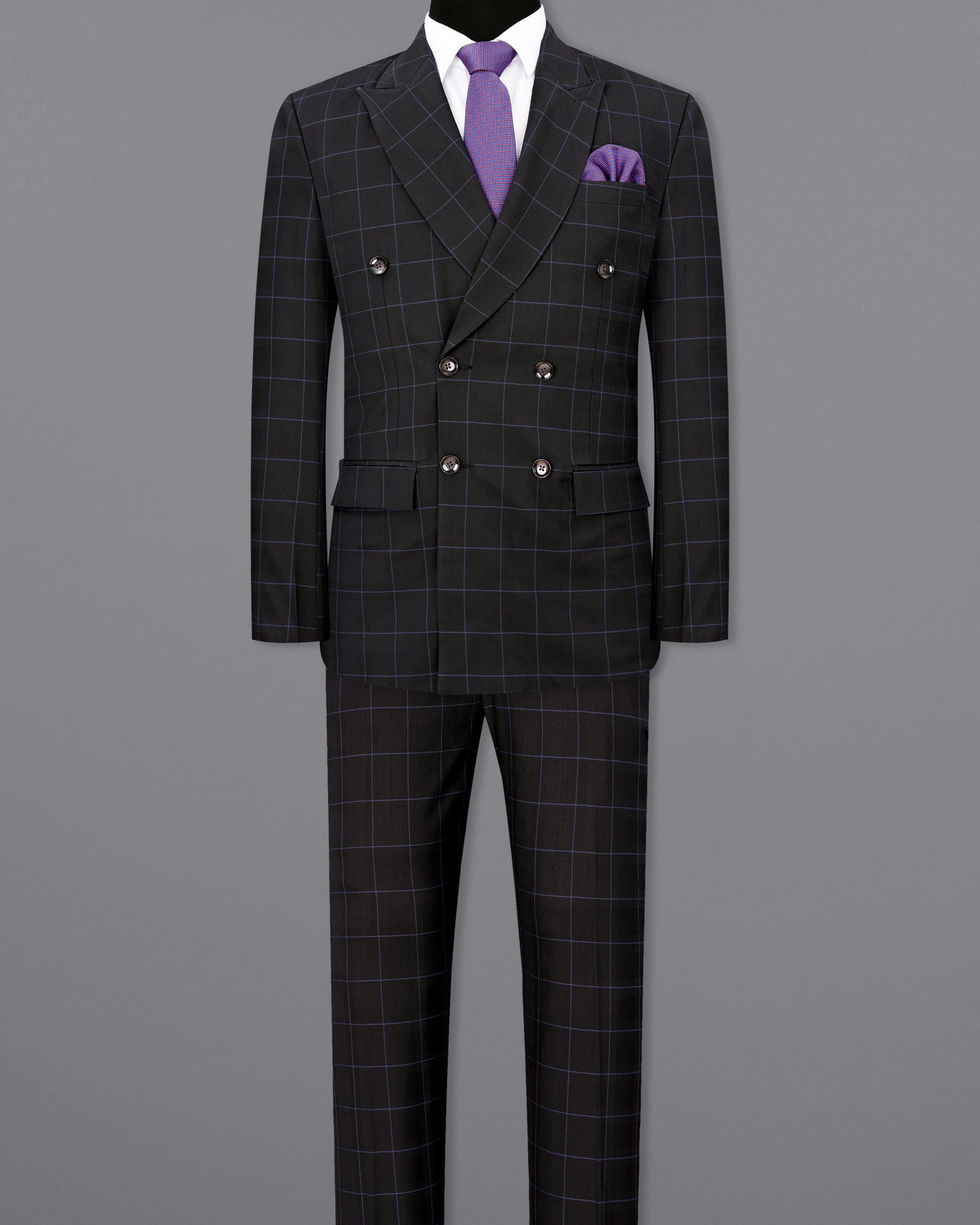 Thunder Windowpane Double Breasted Suit ST1891-DB-36, ST1891-DB-38, ST1891-DB-40, ST1891-DB-42, ST1891-DB-44, ST1891-DB-46, ST1891-DB-48, ST1891-DB-50, ST1891-DB-52, ST1891-DB-54, ST1891-DB-56, ST1891-DB-58, ST1891-DB-60