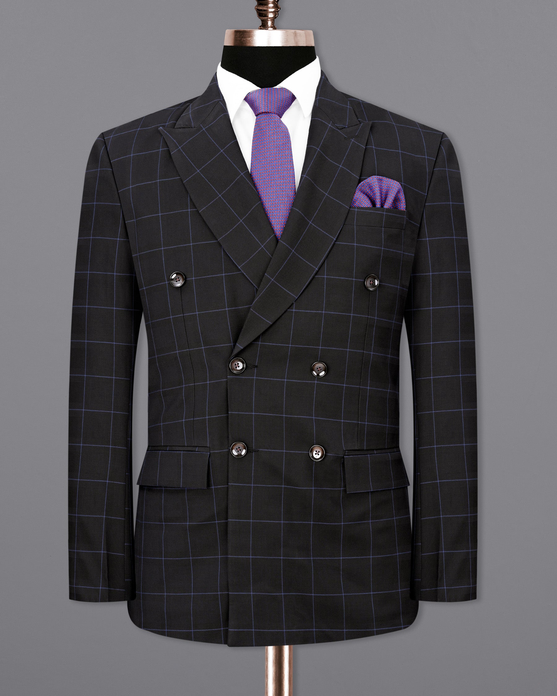 Thunder Windowpane Double Breasted Suit