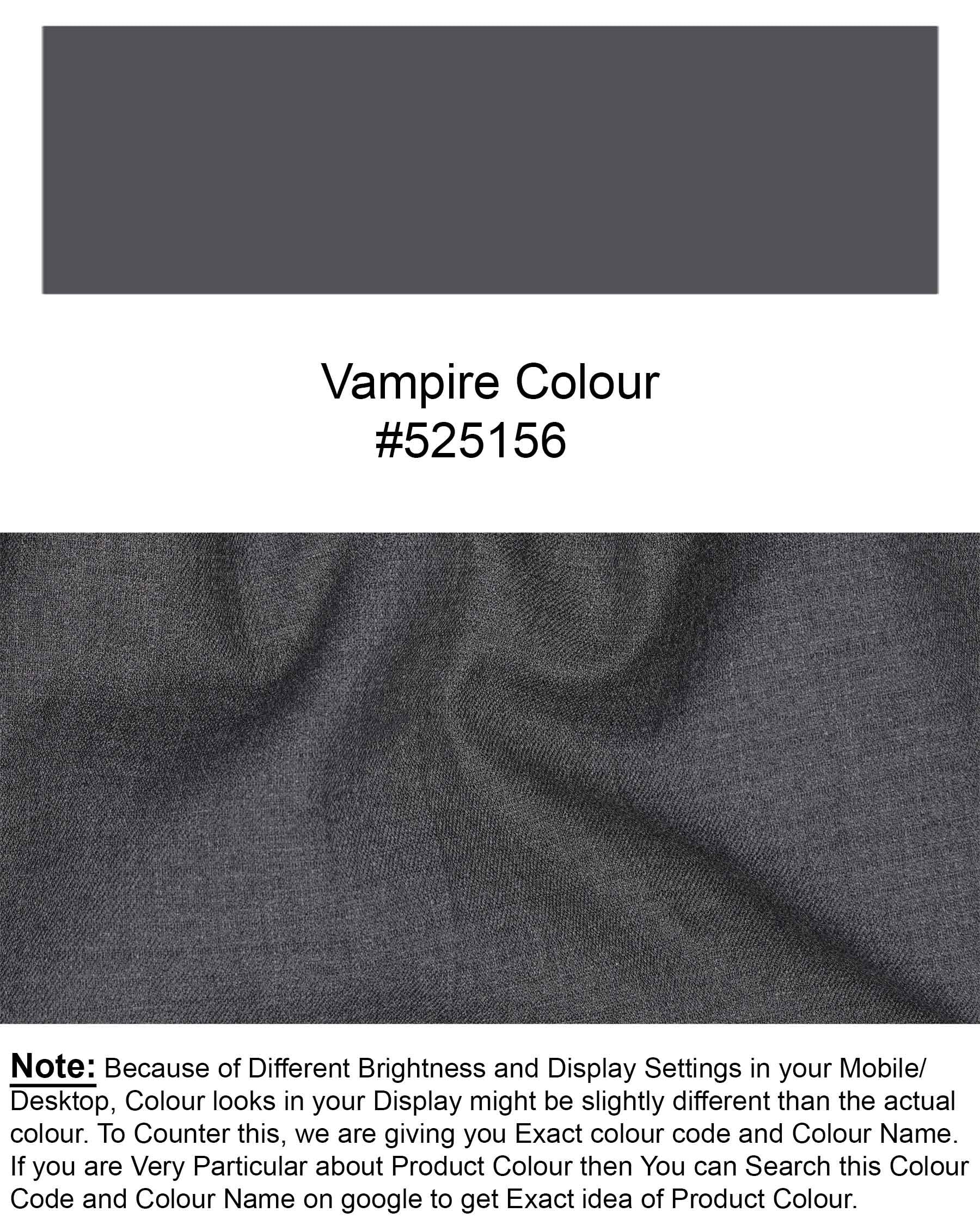 Vampire Gray Cross Buttoned Bandhgala Suit ST1903-CBG-36, ST1903-CBG-38, ST1903-CBG-40, ST1903-CBG-42, ST1903-CBG-44, ST1903-CBG-46, ST1903-CBG-48, ST1903-CBG-50, ST1903-CBG-52, ST1903-CBG-54, ST1903-CBG-56, ST1903-CBG-58, ST1903-CBG-60