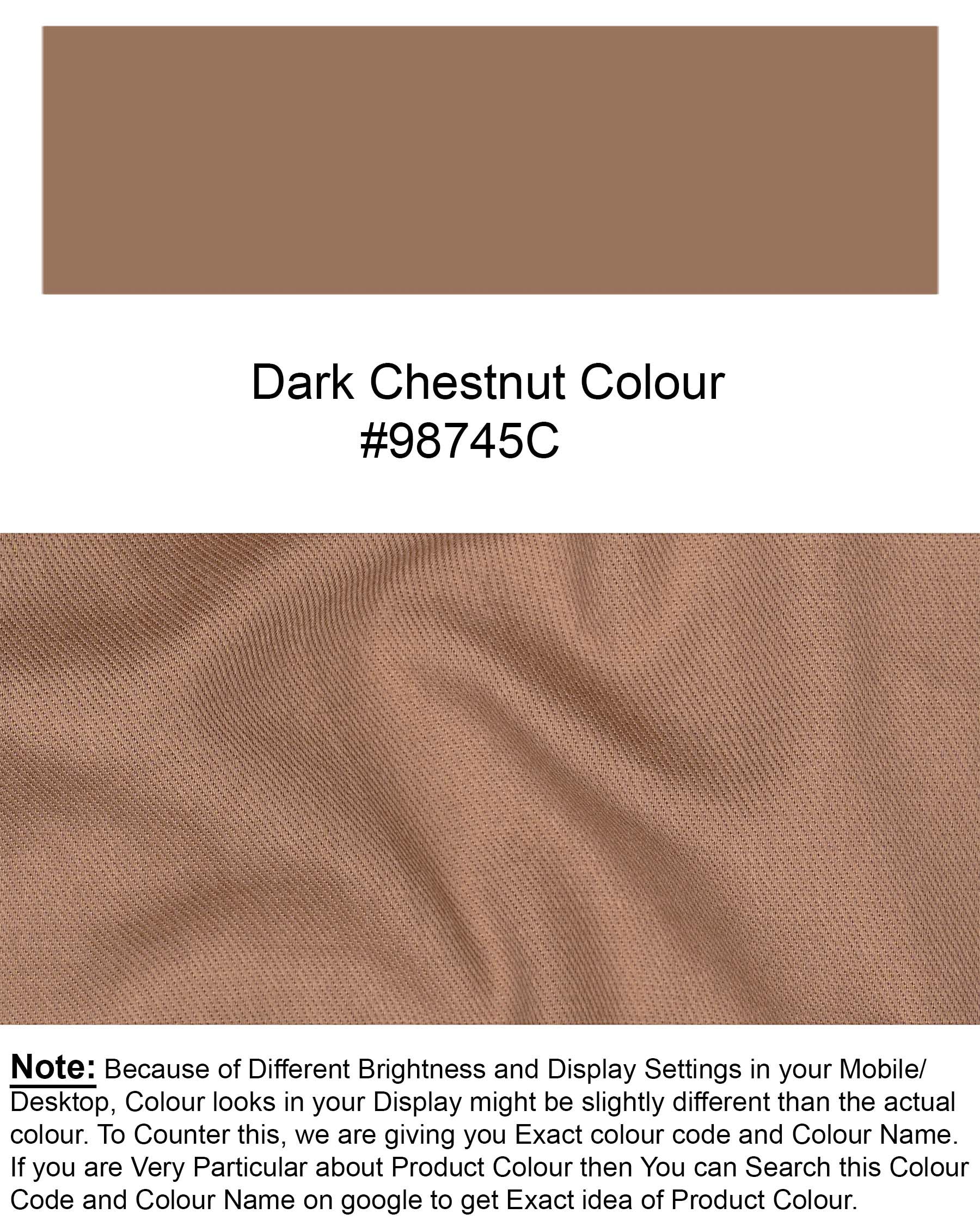 Dark Chestnut Brown Double Breasted Sports Premium Cotton Suit