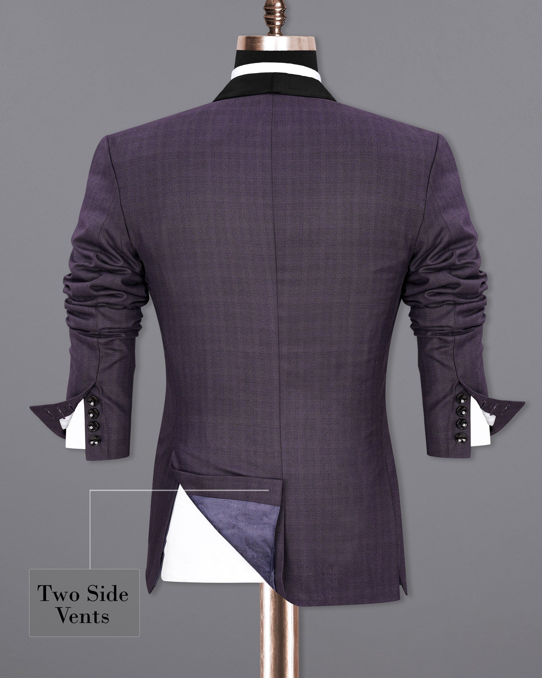 Gunmetal Purple Subtle Plaid Tuxedo Suit ST1909-BKL-36, ST1909-BKL-38, ST1909-BKL-40, ST1909-BKL-42, ST1909-BKL-44, ST1909-BKL-46, ST1909-BKL-48, ST1909-BKL-50, ST1909-BKL-52, ST1909-BKL-54, ST1909-BKL-56, ST1909-BKL-58, ST1909-BKL-60