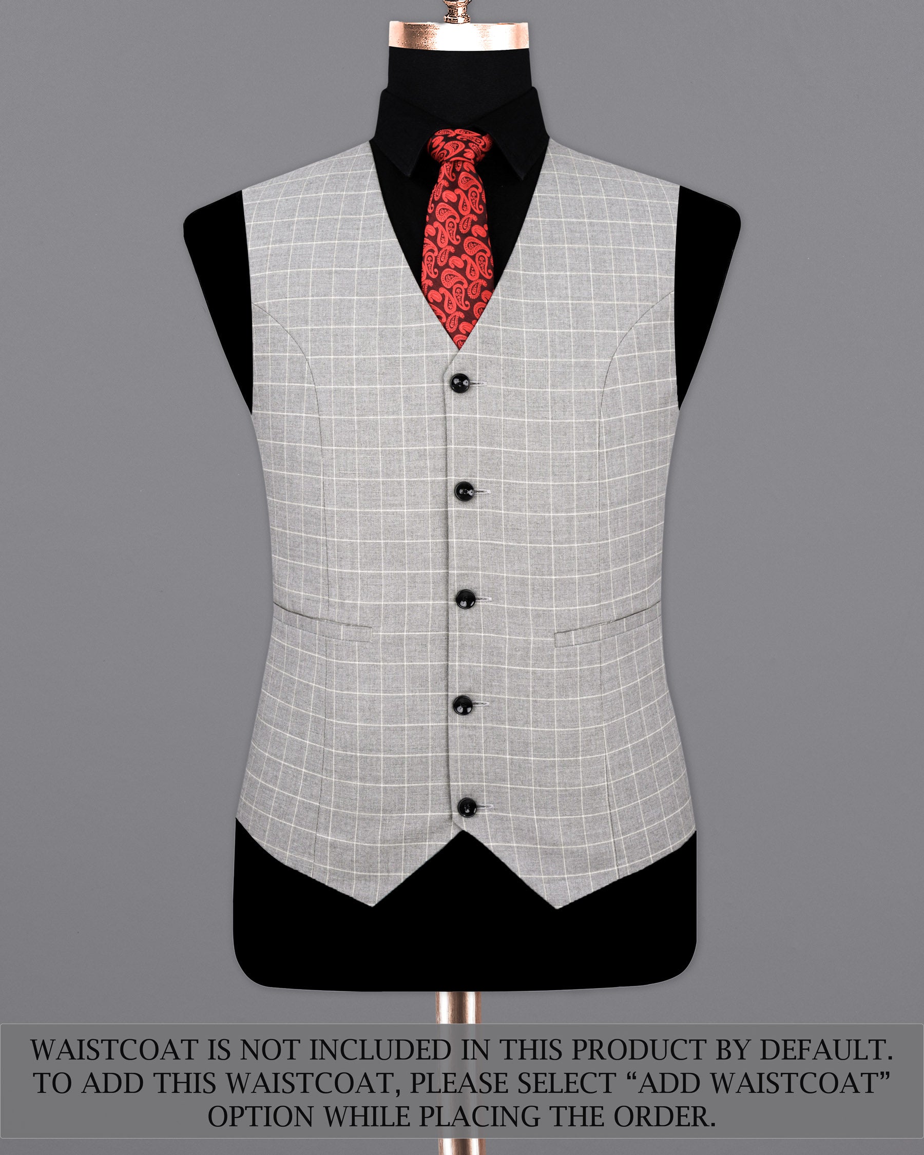 Hurricane Gray Windowpane Double Breasted Suit