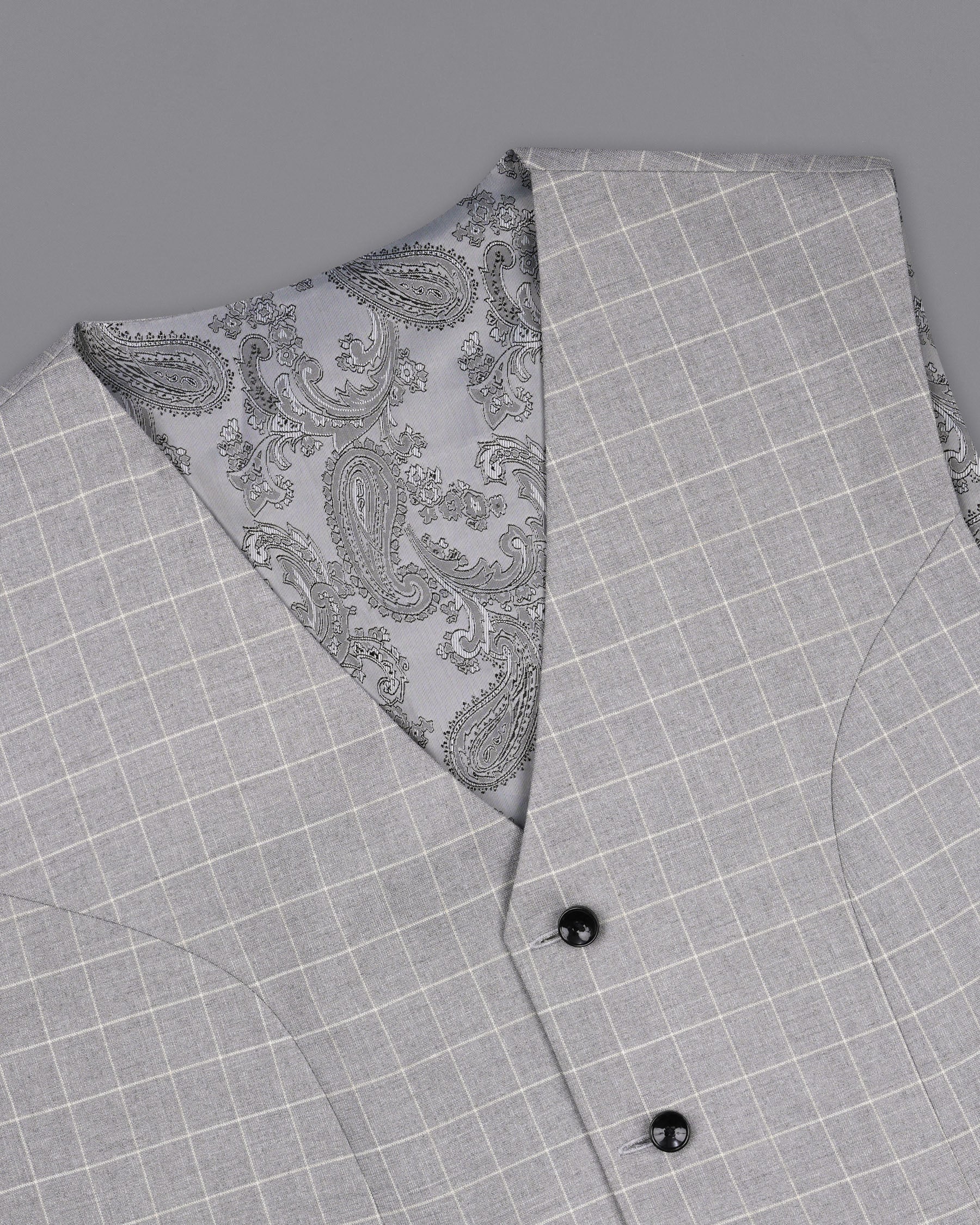 Hurricane Gray Windowpane Double Breasted Suit