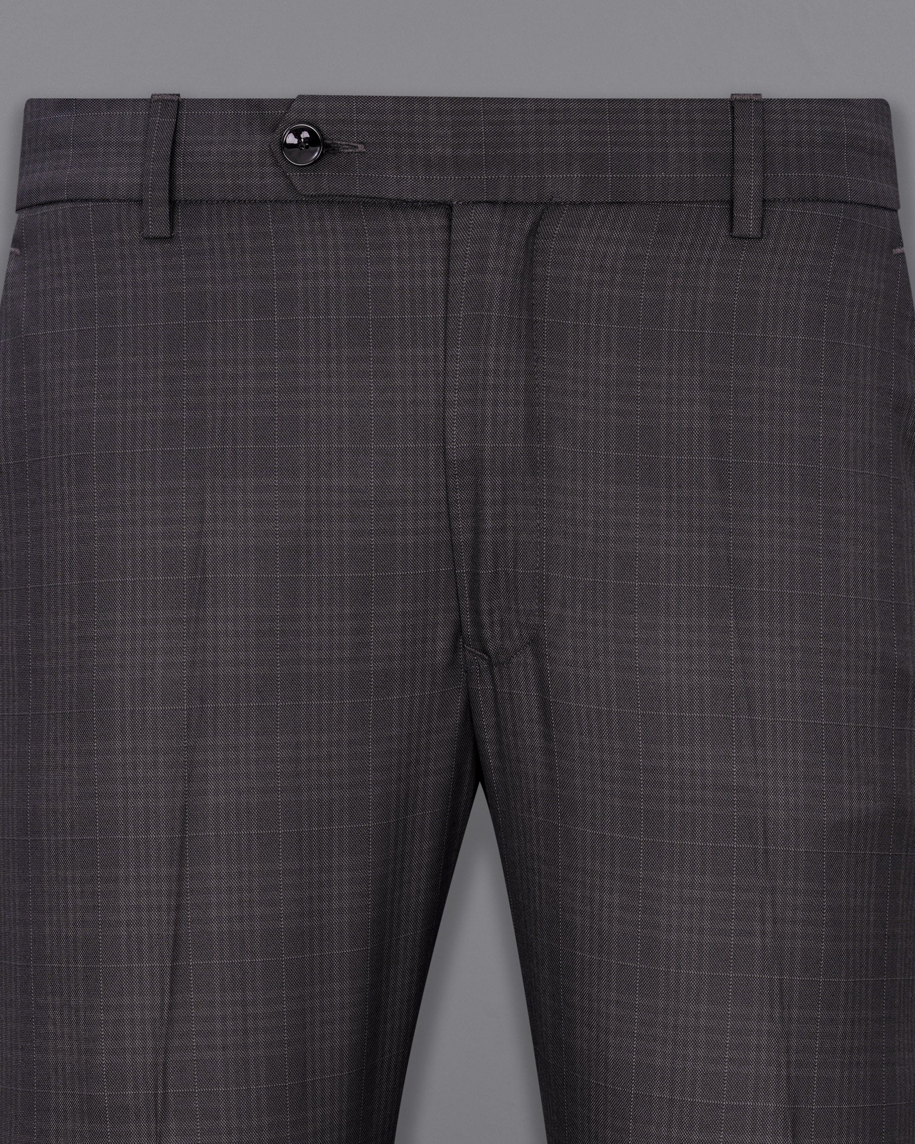 Charcoal Brown Plaid Suit