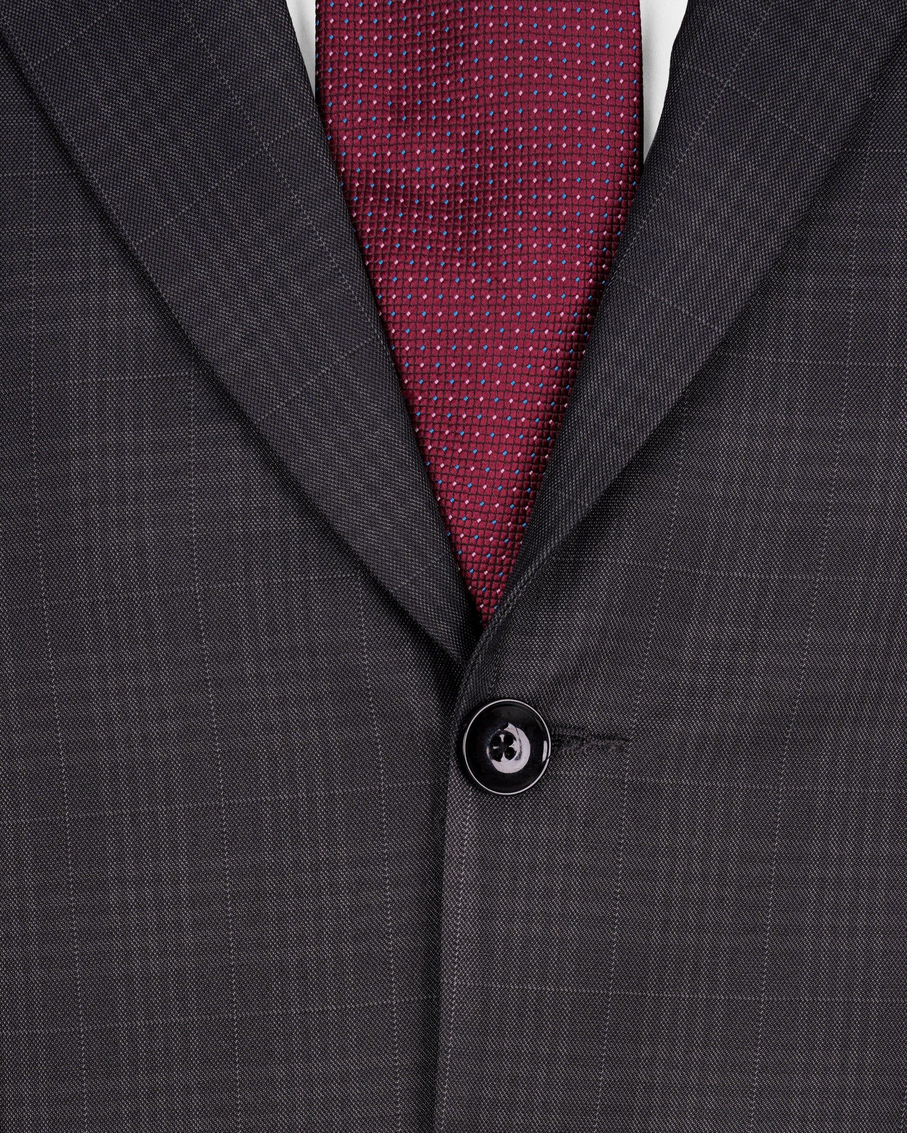 Charcoal Brown Plaid Suit