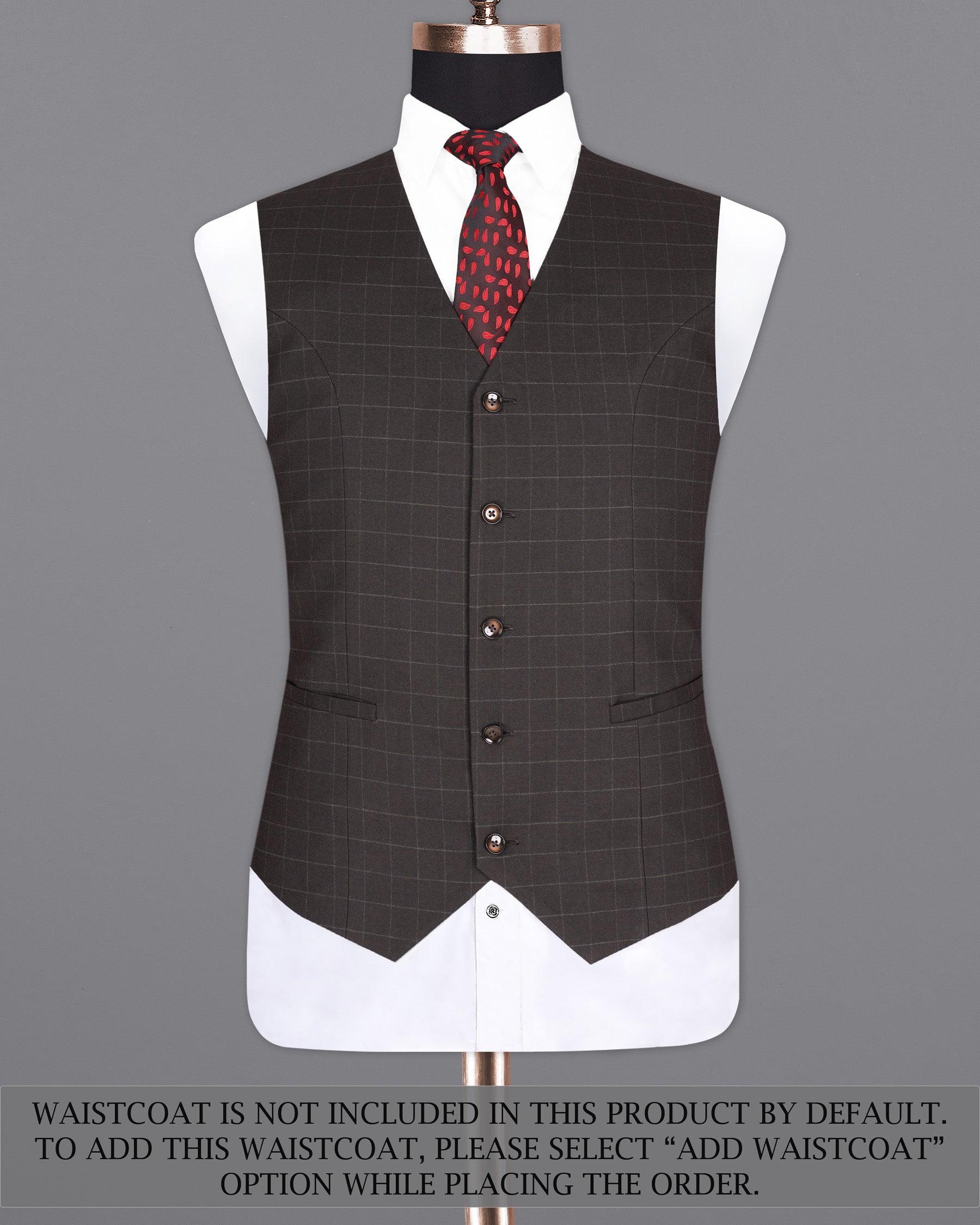 Thunder Brown windowpane Double Breasted Suit