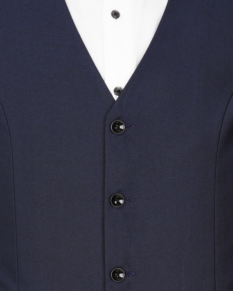 Gunmetal Navy Blue with Black Lapel Tuxedo Suit