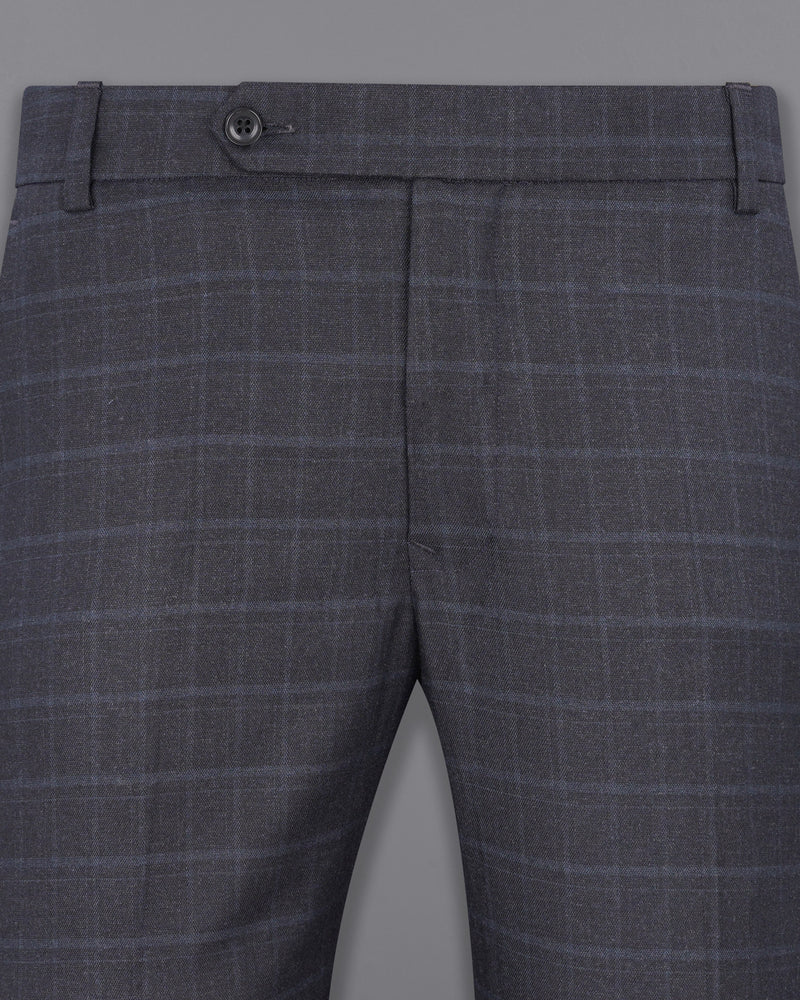 Thunder Gray Plaid Double-Breasted Suit