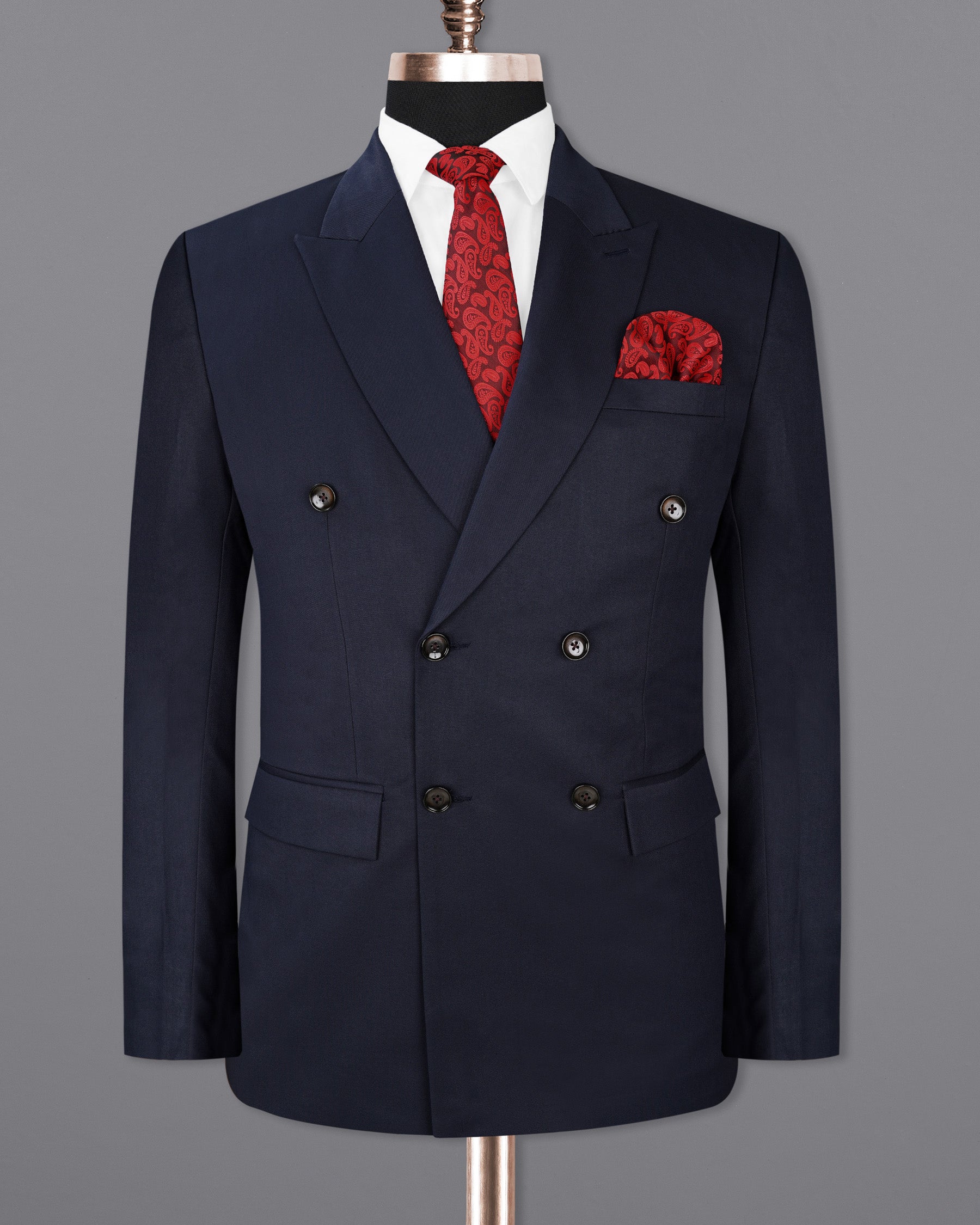 Firefly Navy Blue Double-Breasted Suit