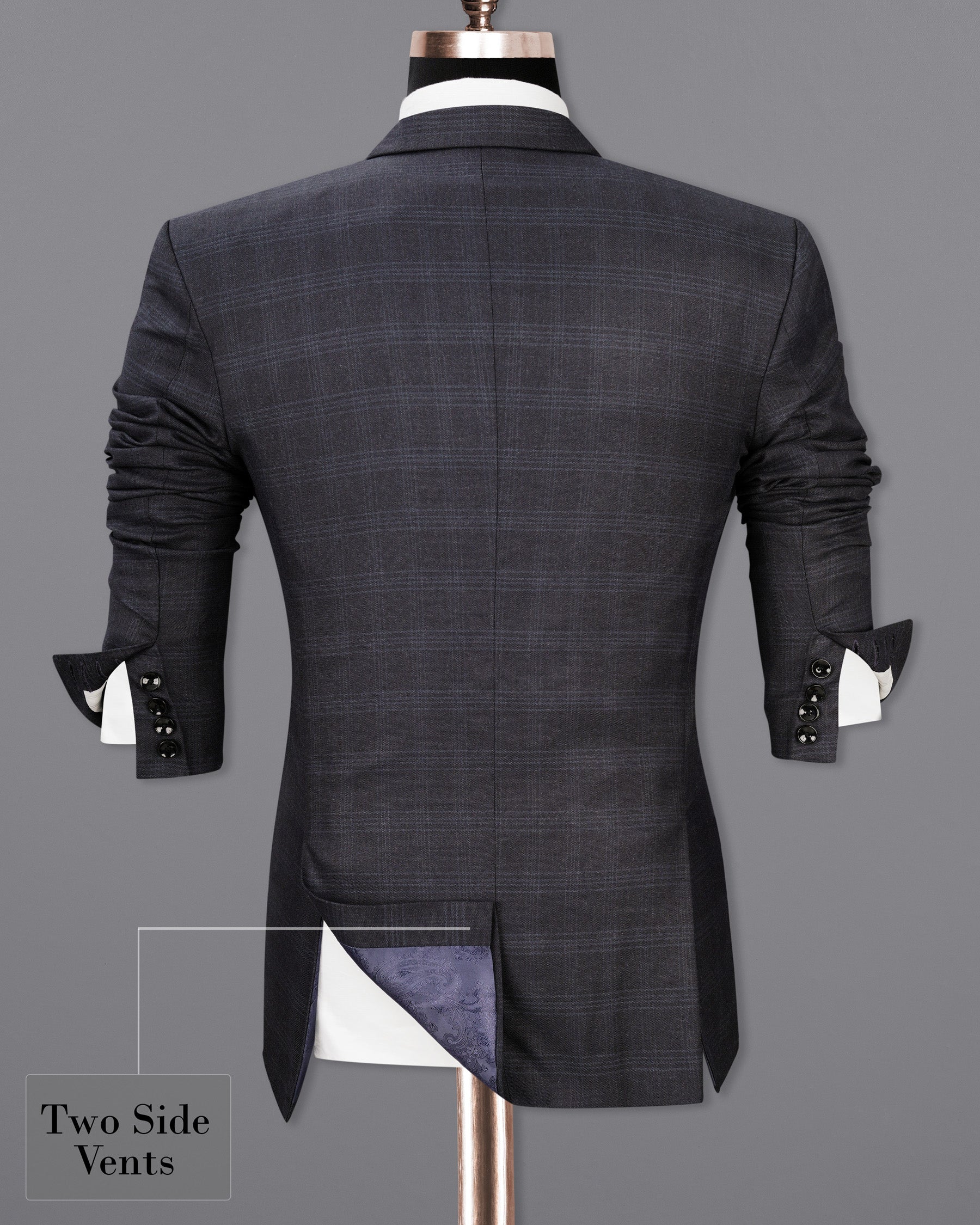 Mirage Gray windowpane Single Breasted Suit