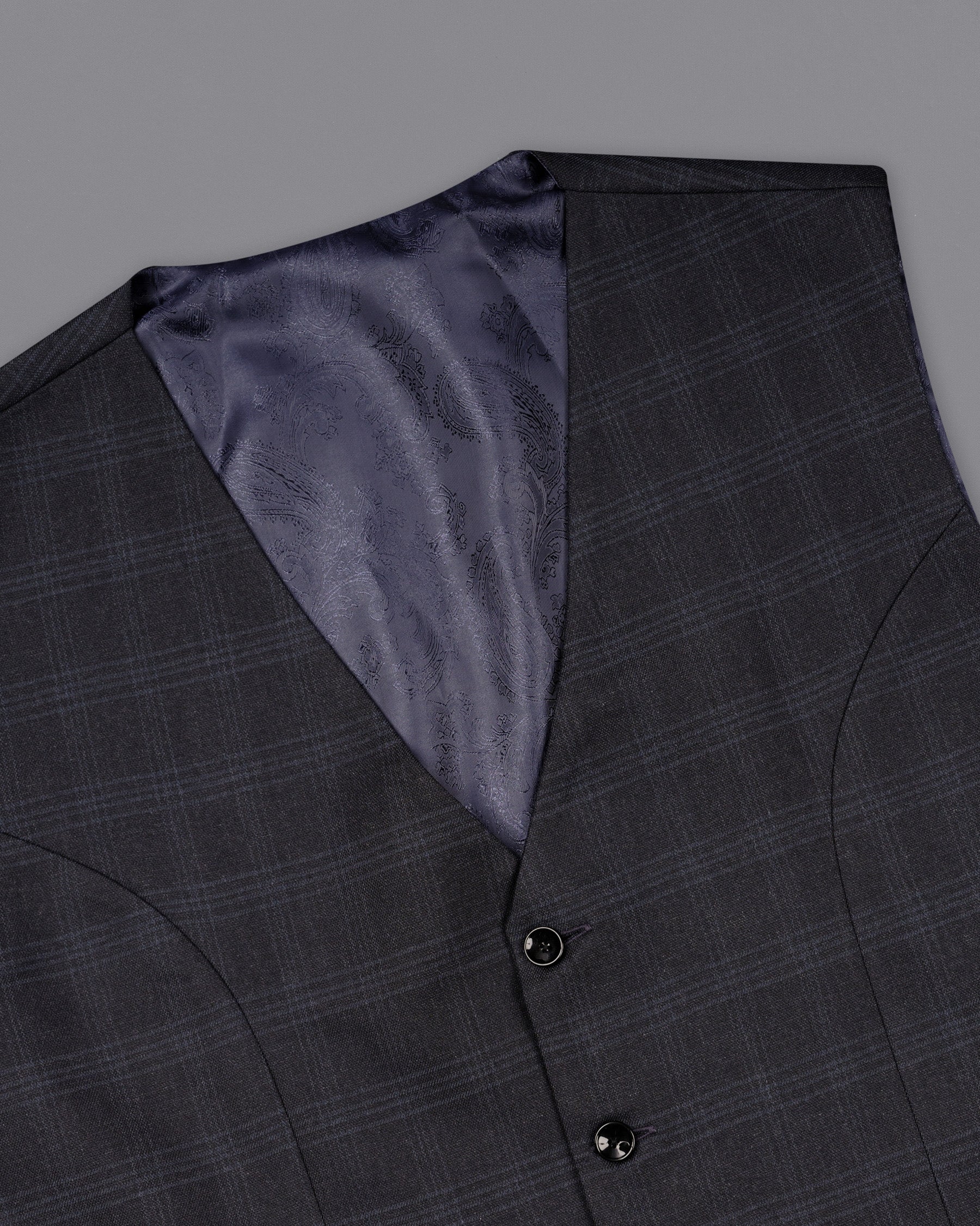 Mirage Gray windowpane Single Breasted Suit