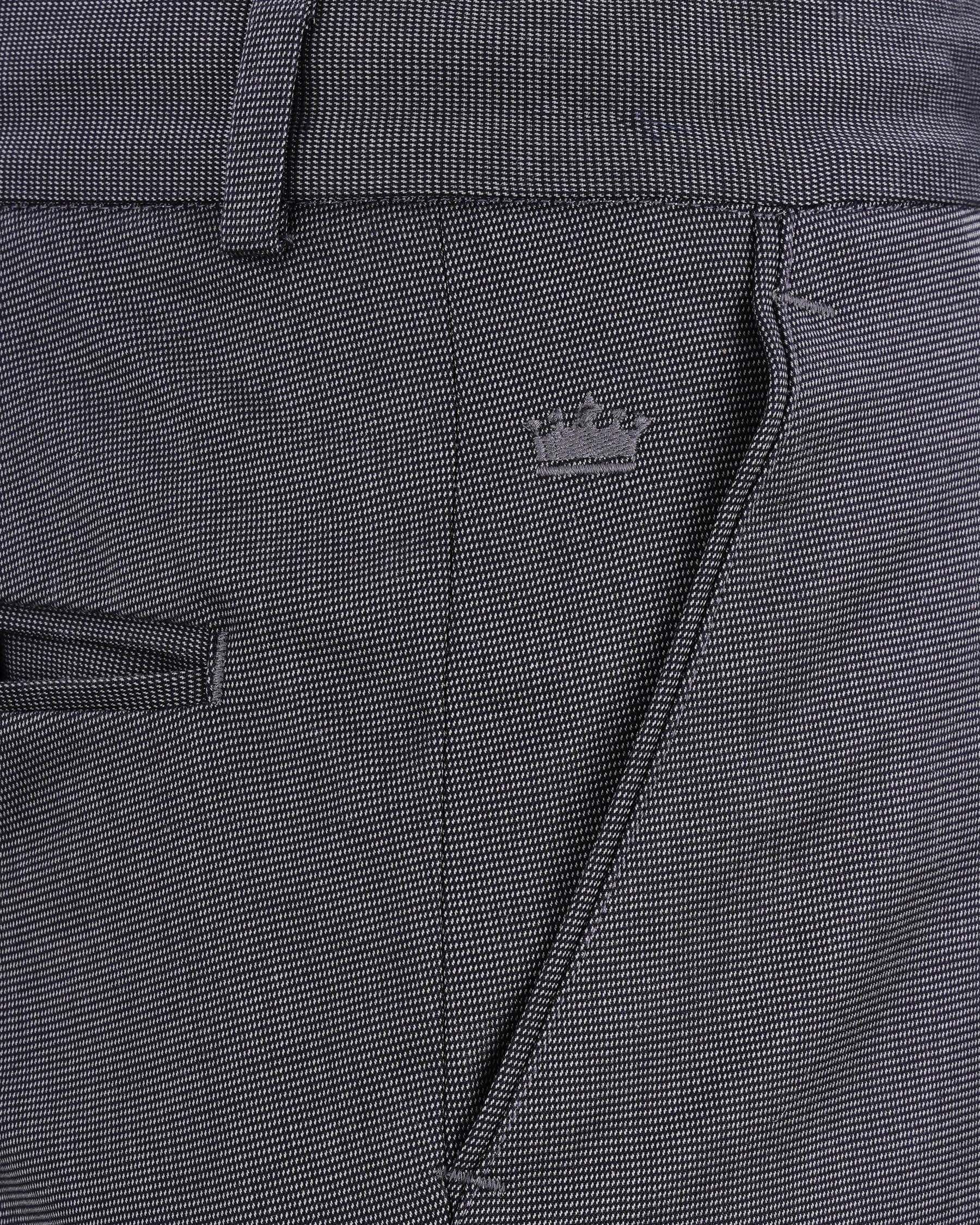 Gunmetal Gray Cross Placket Bandhgala Premium Cotton Suit