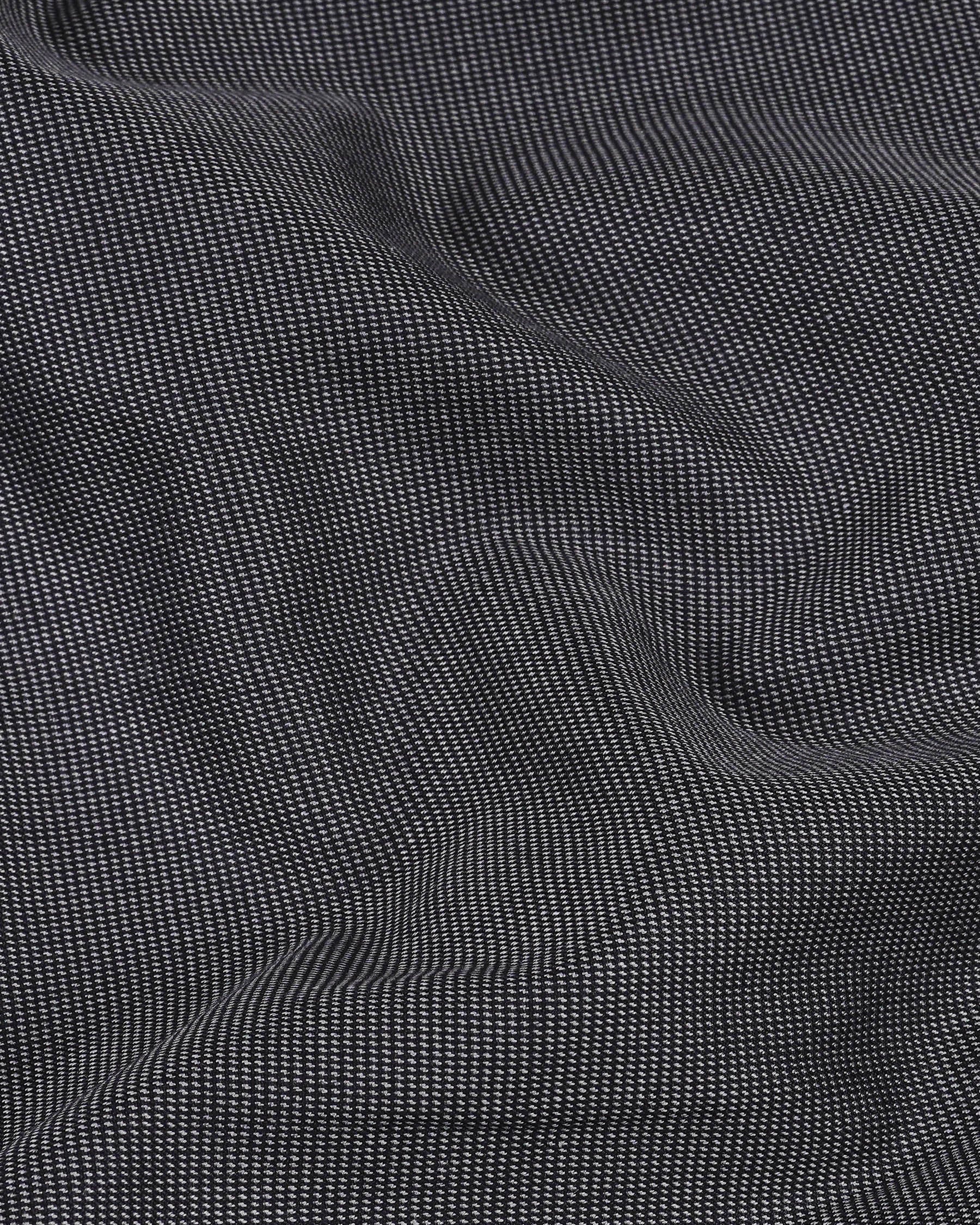 Gunmetal Gray Cross Placket Bandhgala Premium Cotton Suit