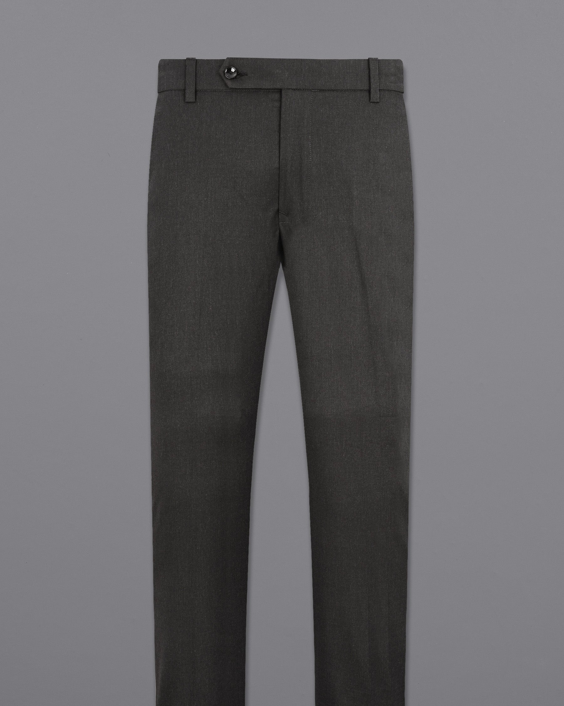 Thunder Gray Cross Placket  Bandhgala Suit