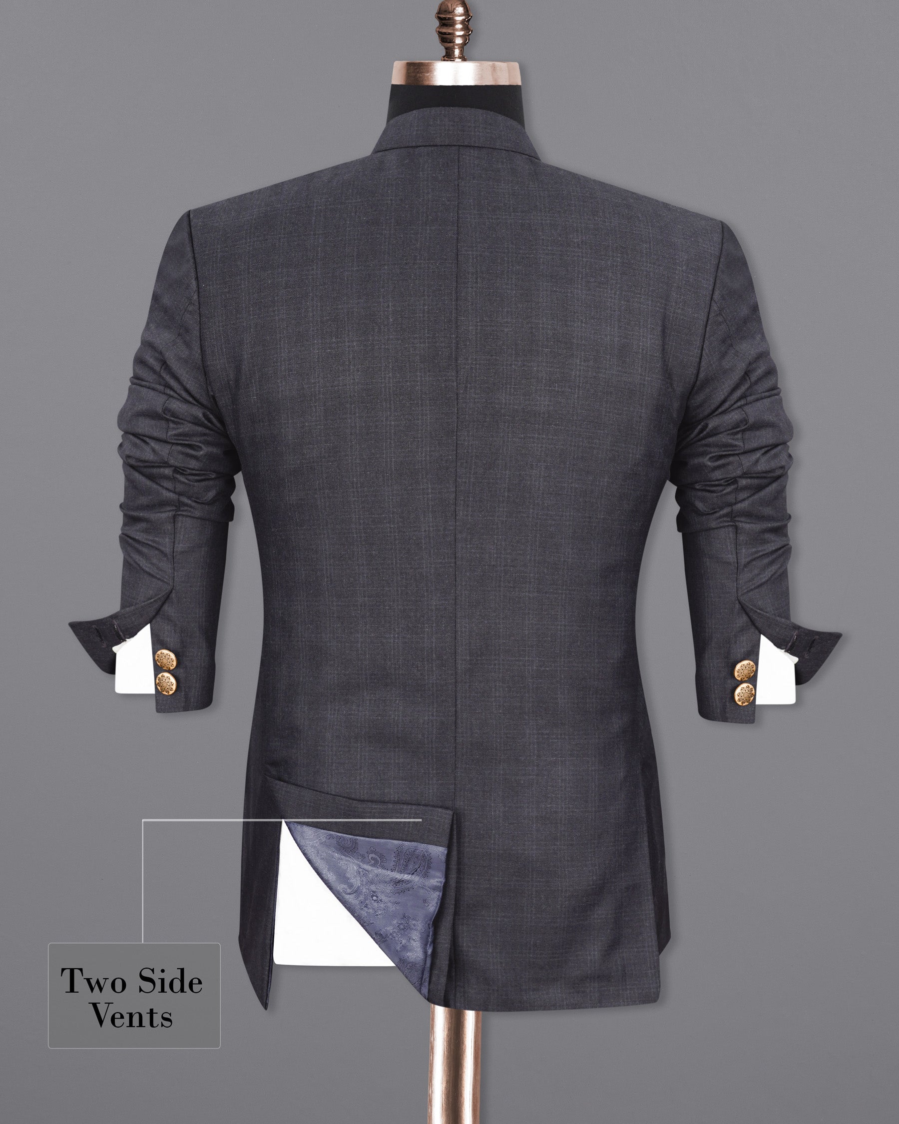 Tuna Gray Bandhgala Suit