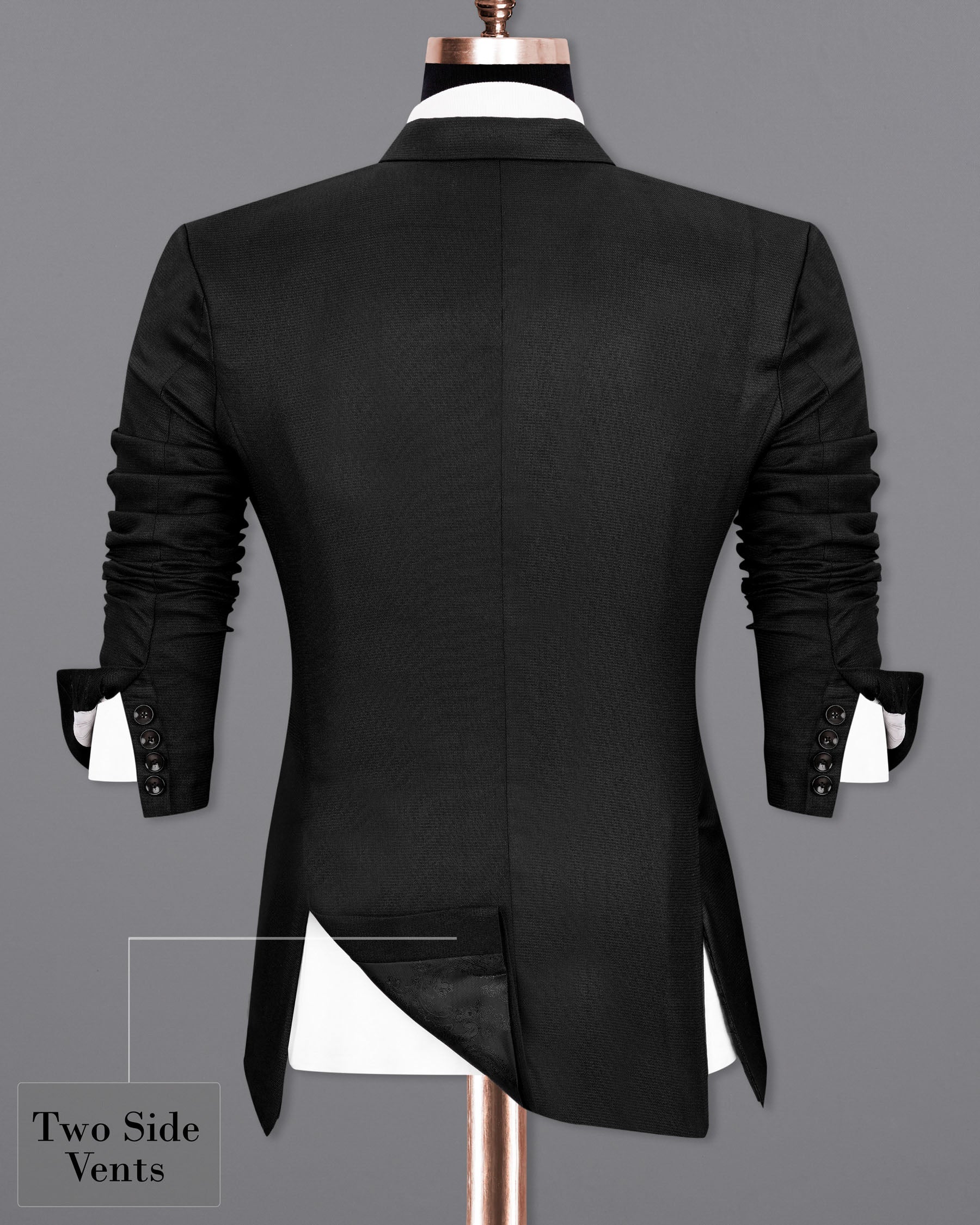 Melanzane Jade Black Double Breasted Suit
