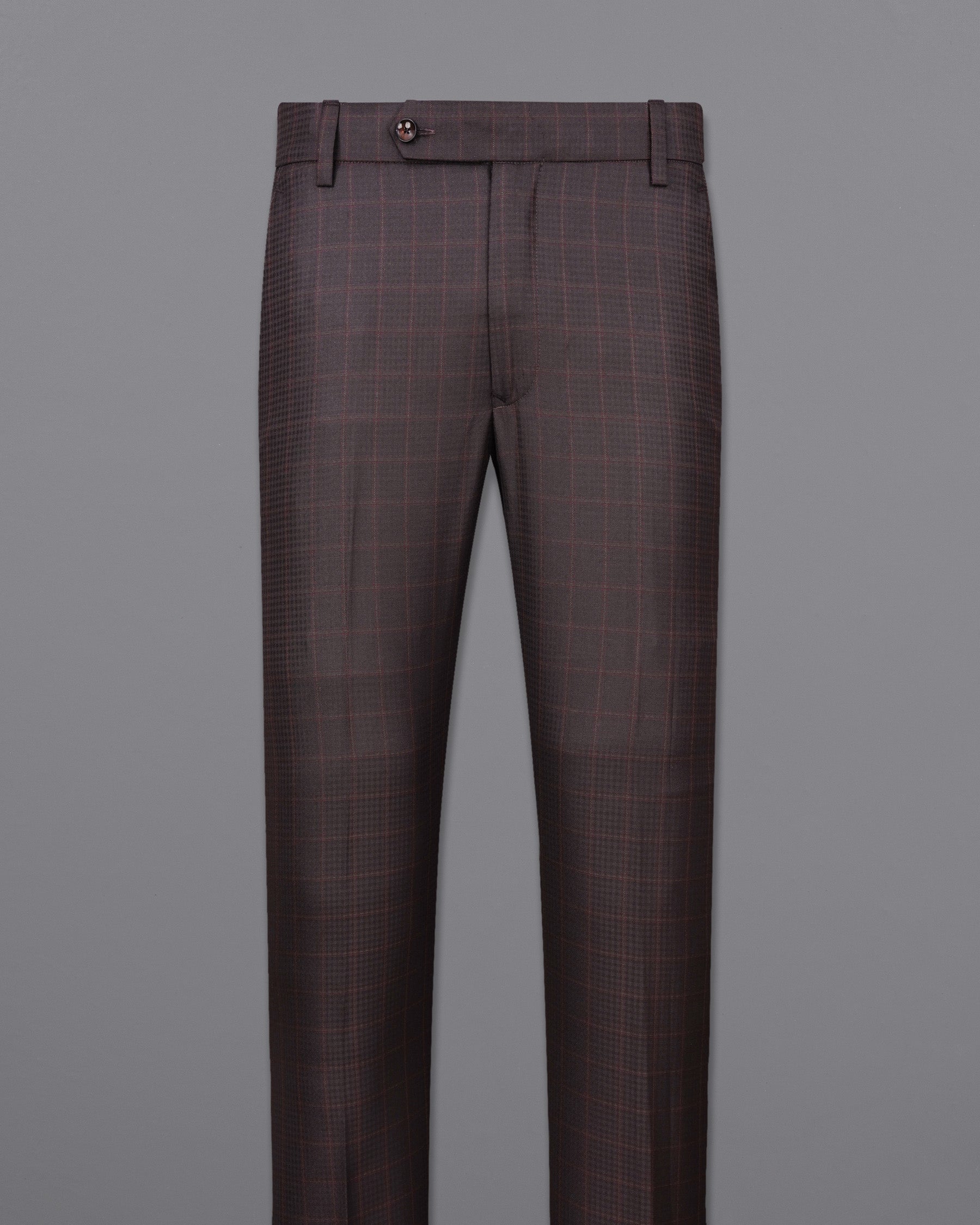 Thunder Brown Subtle Checkered Double Breasted Suit