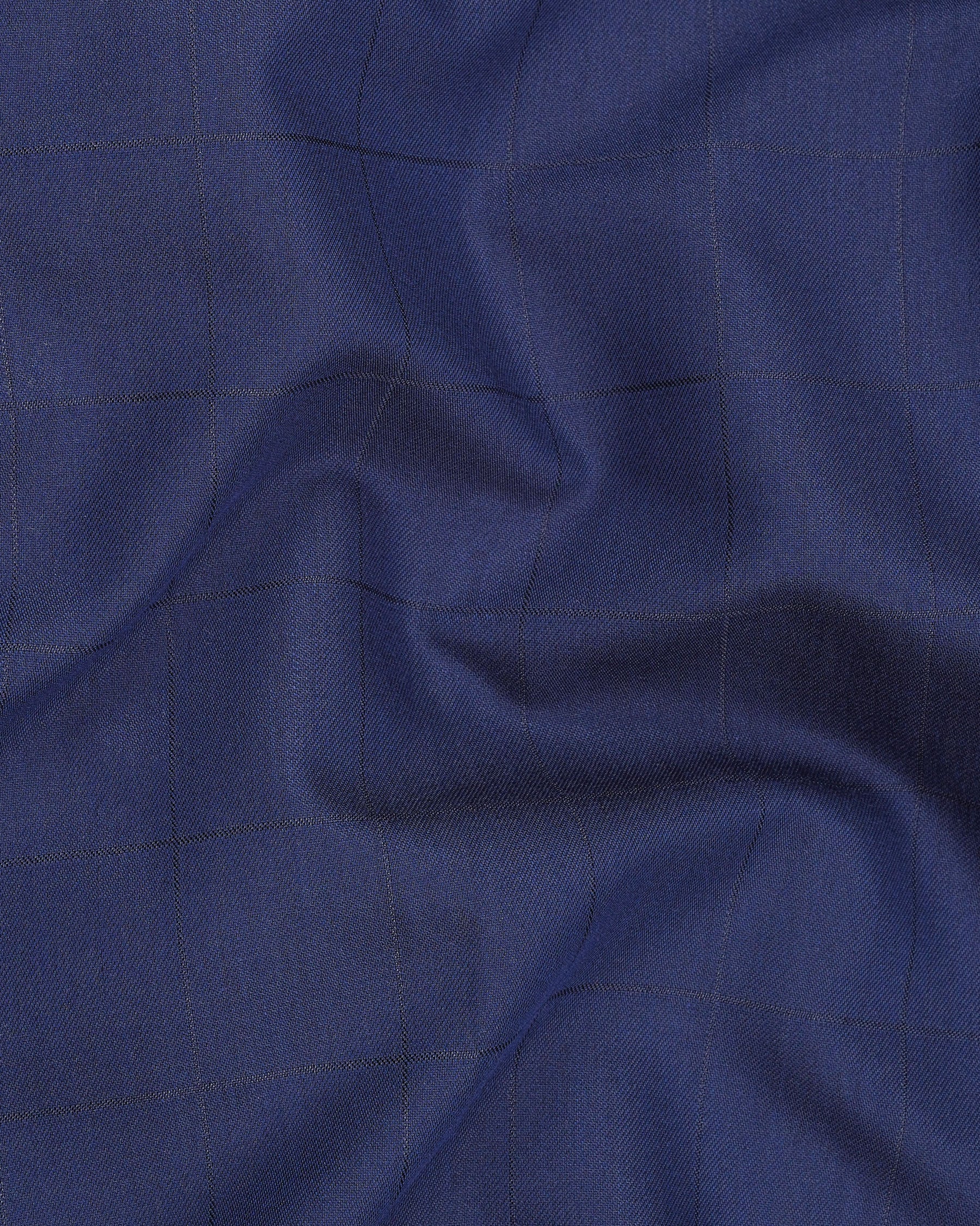 Rhino Blue Cross Placket Bandhgala Suit