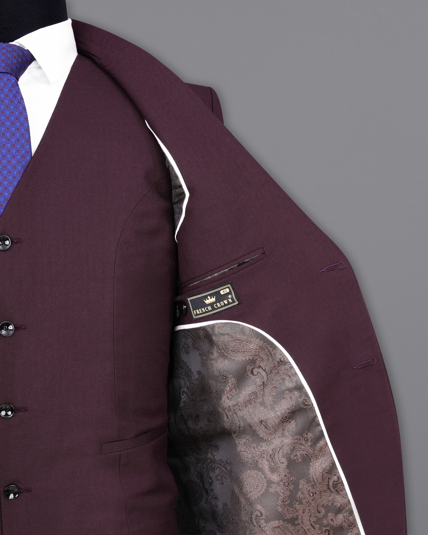 Eclipse Maroon Single Breasted Suit