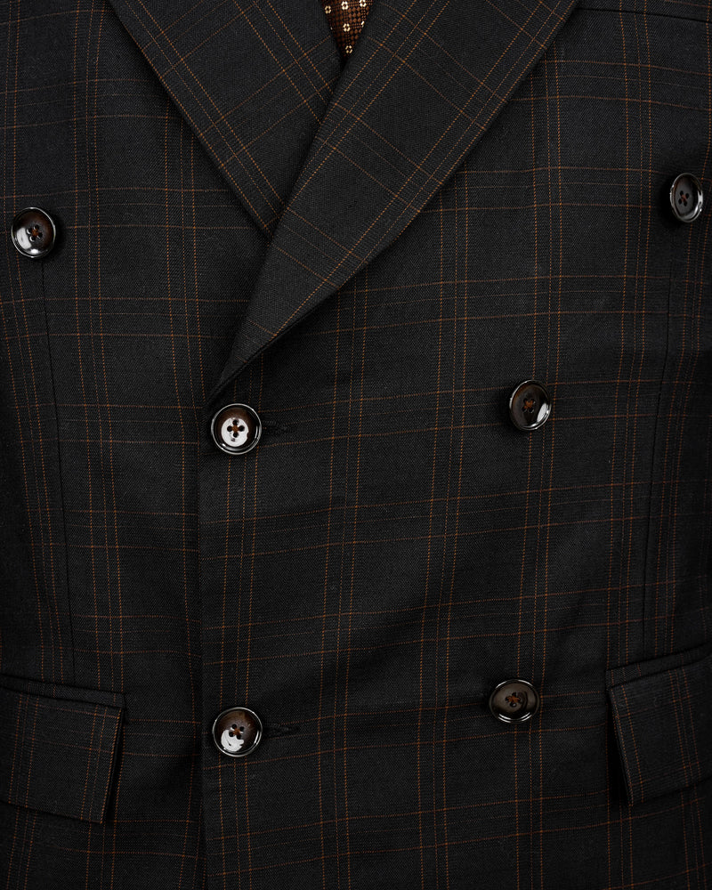 Jaguar Black Plaid Double Breasted Suit