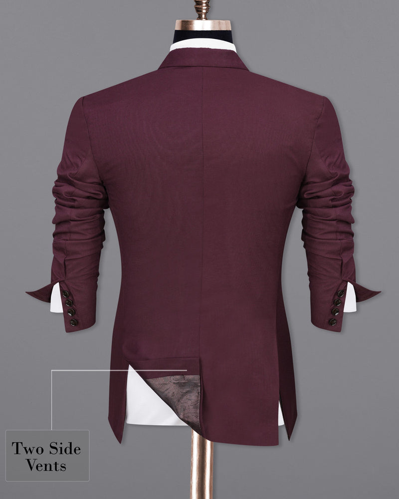 Cocoa Bean Maroon Double Breasted Suit