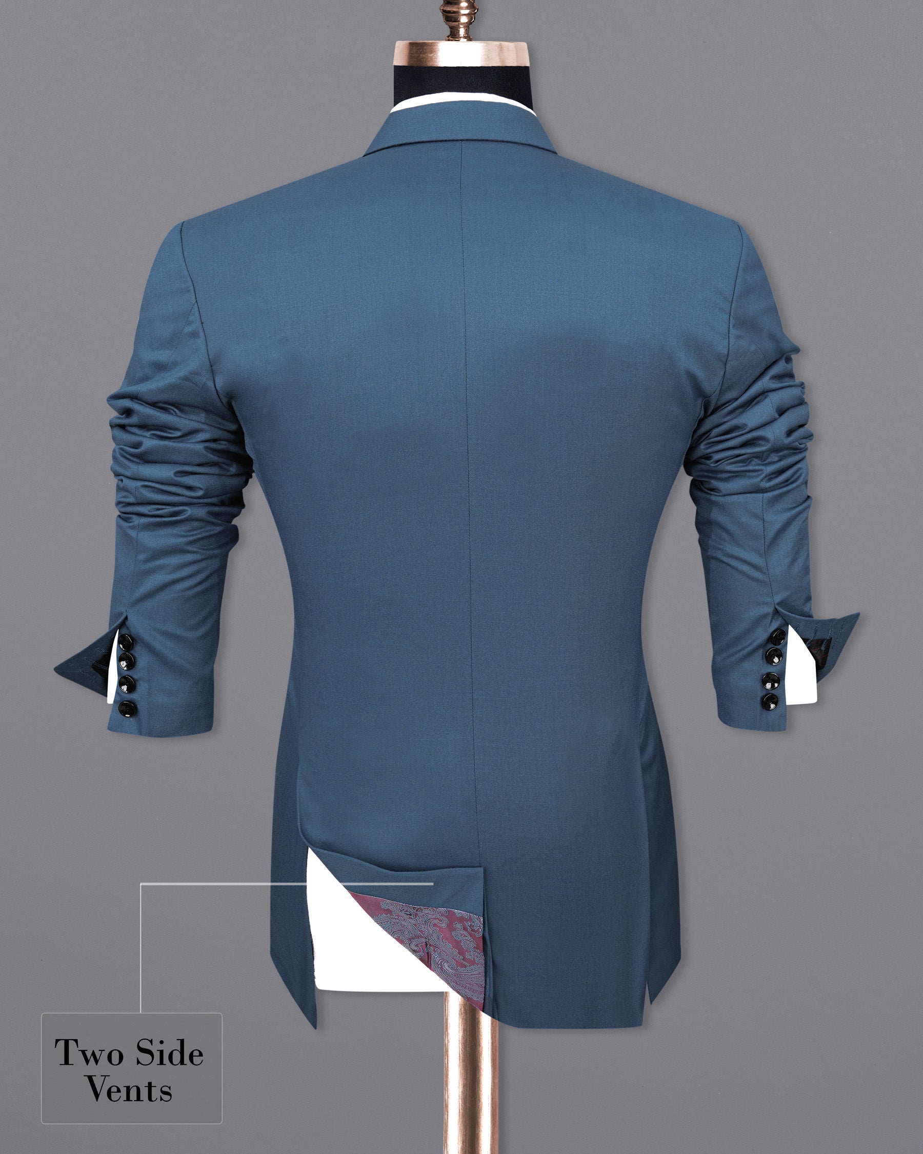 River Bed Blue Single Breasted Suit