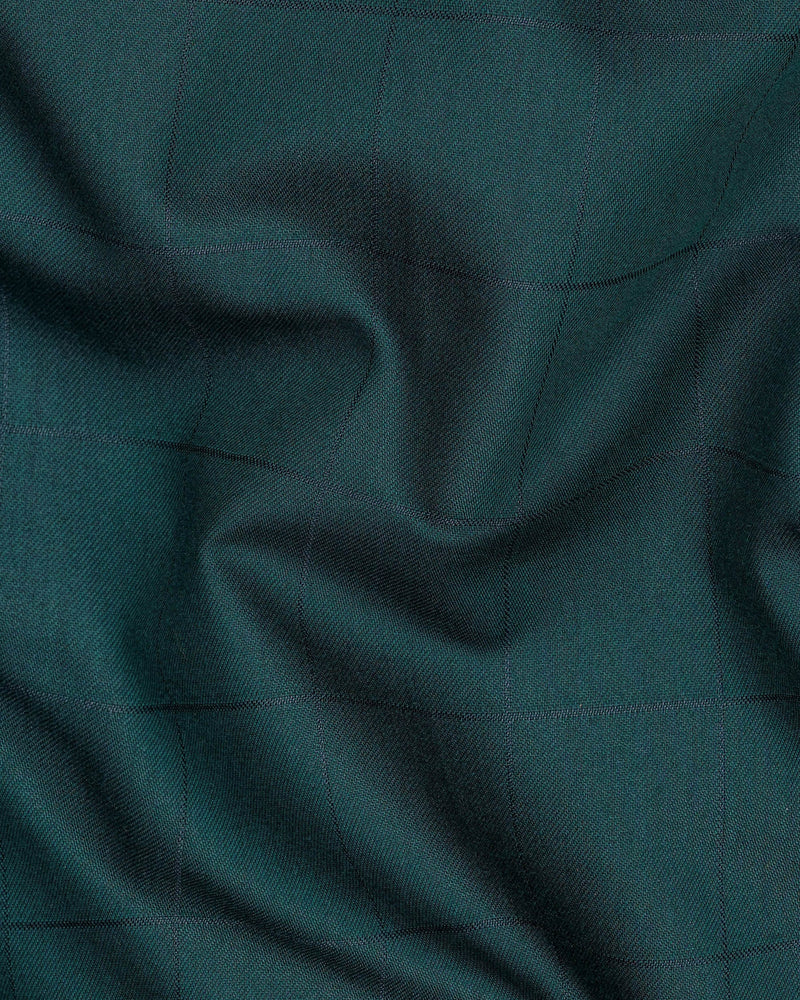 Dianne Green Subtle Windowpane Cross Placket Bandhgala Suit