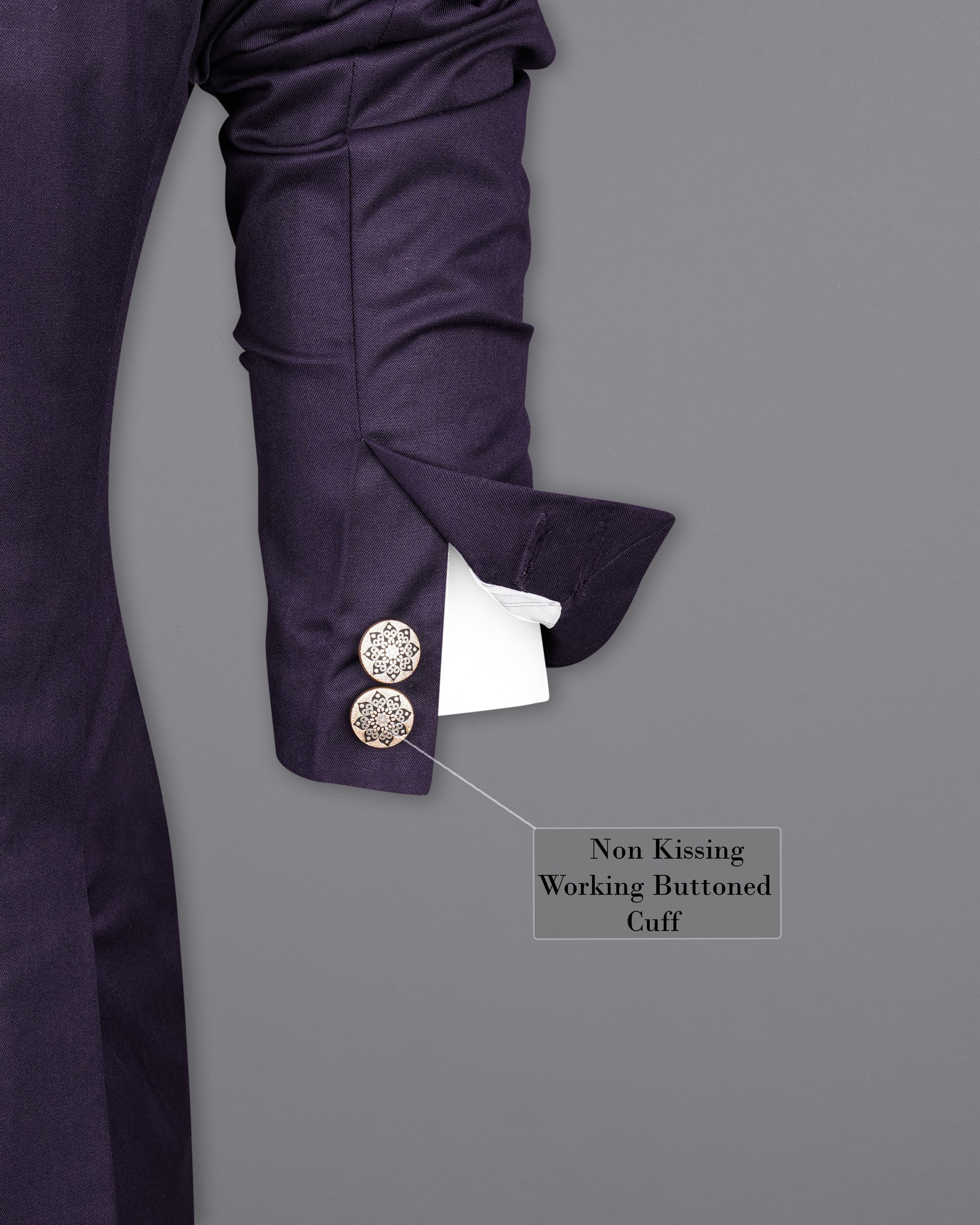 Tolopea Dark Purple Bandhgala Suit