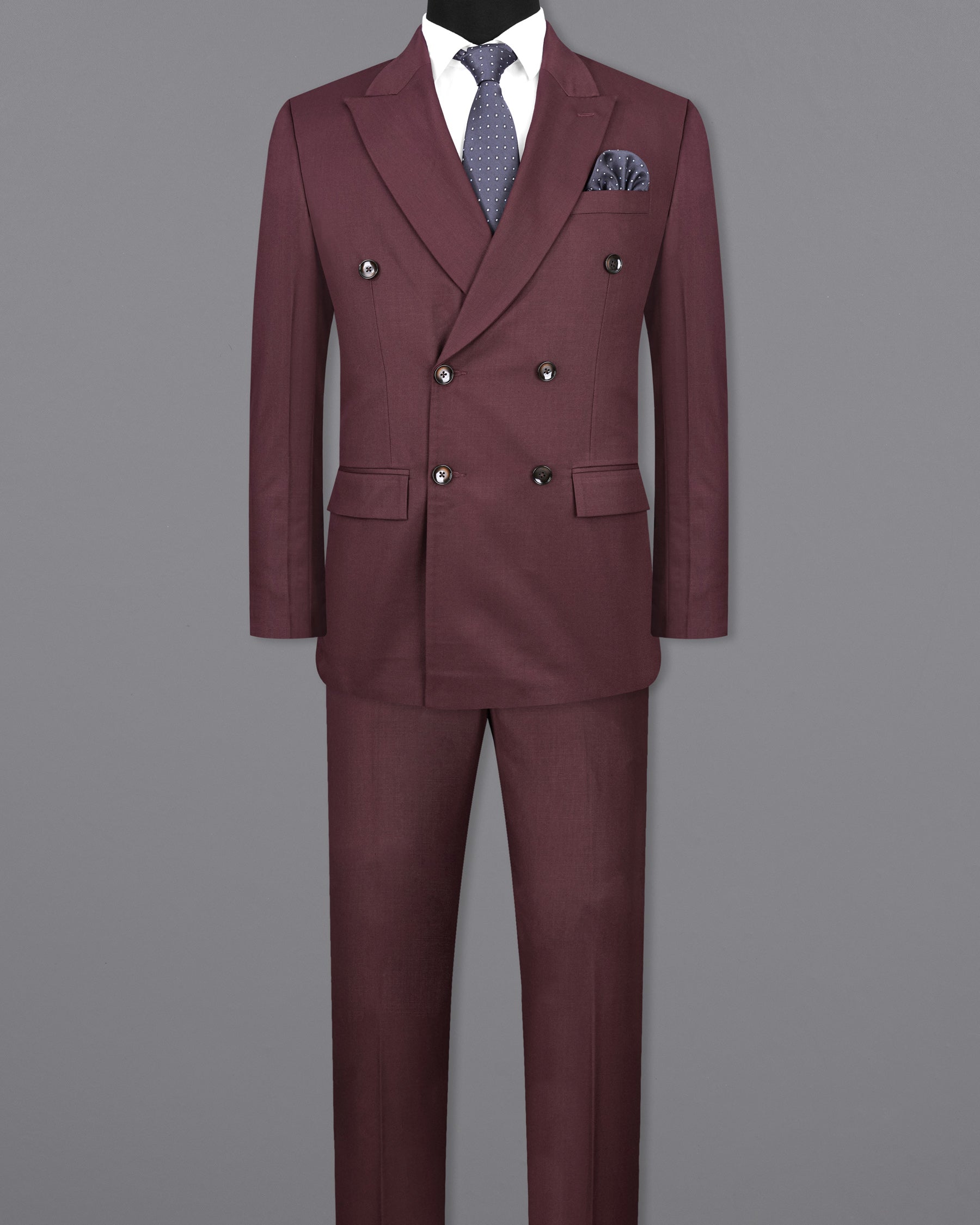 Matterhorn Maroon Double Breasted Suit