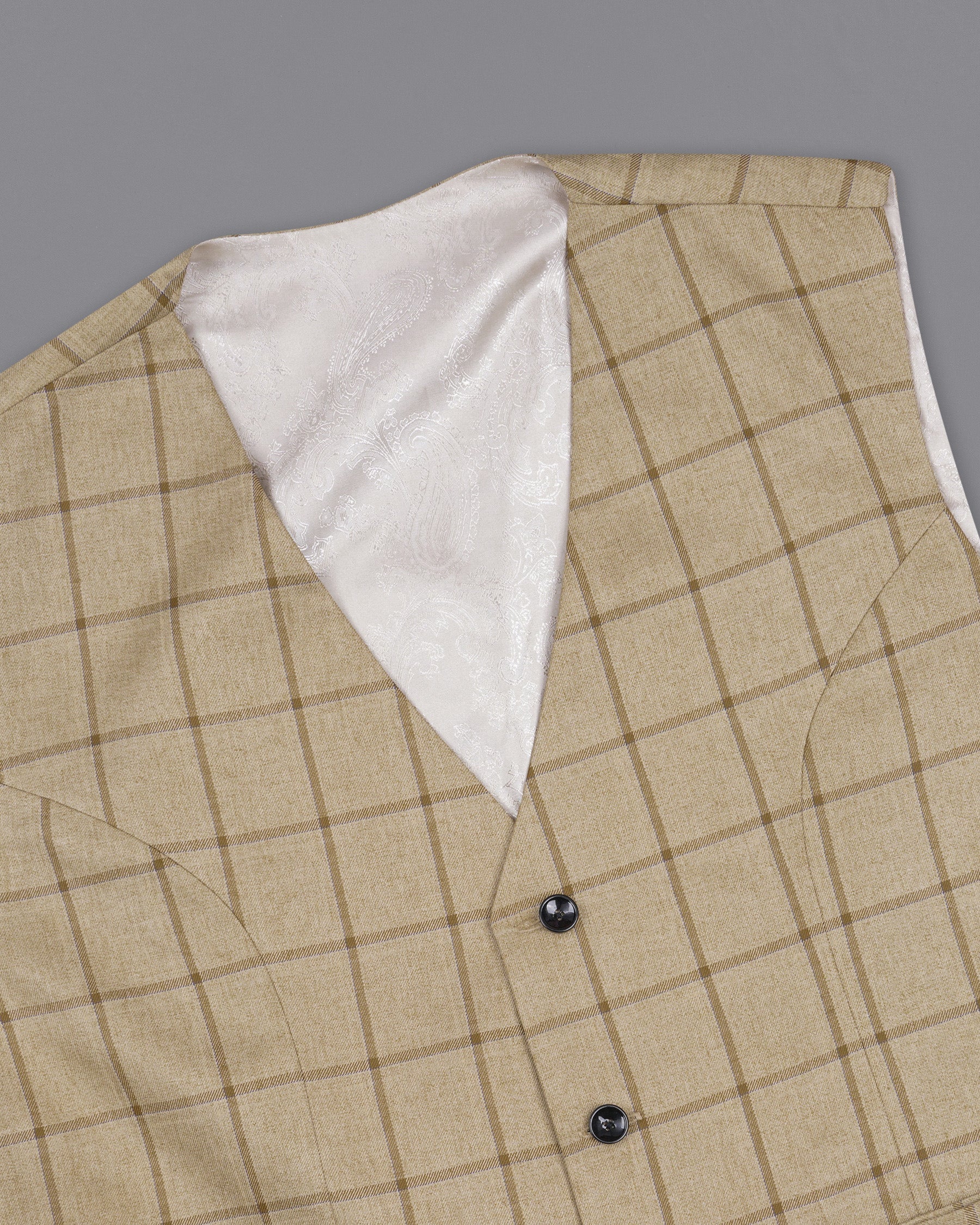Rodeo Dust Brown Windowpane Double Breasted Suit