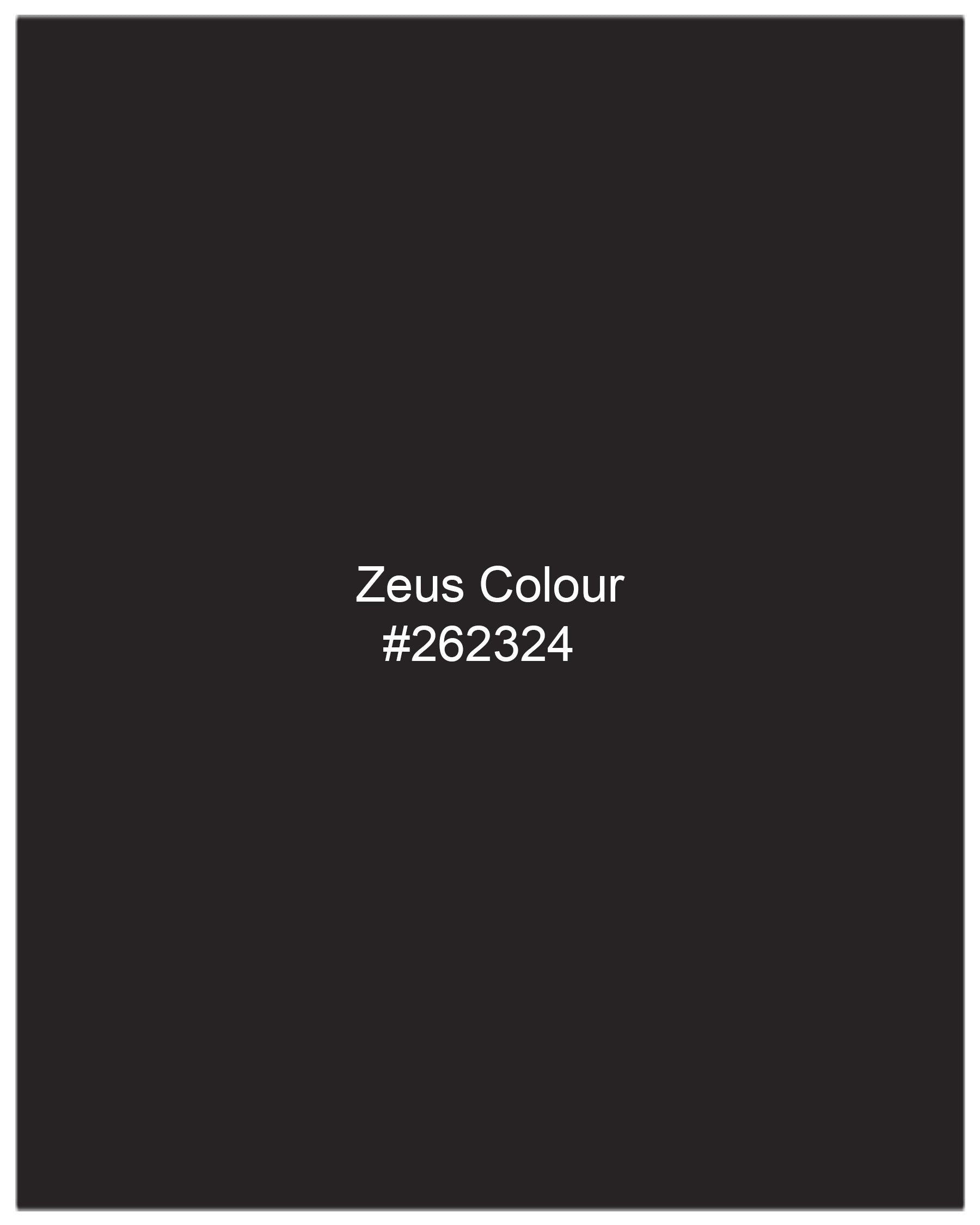 Zeus Light Black Windowpane Double Breasted Suit
