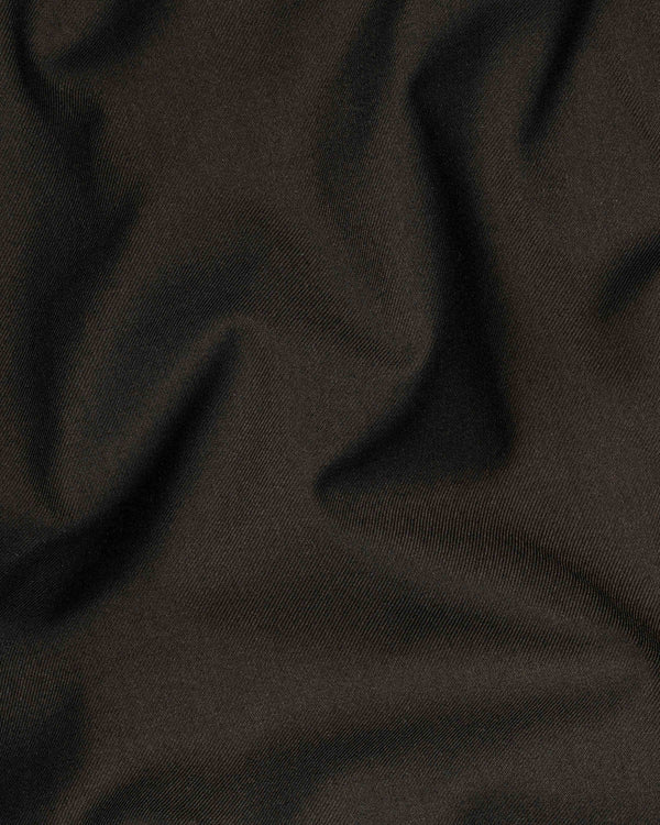 Coffee Bean Brown Pure Wool Cross Placket Bandhgala Designer Suit