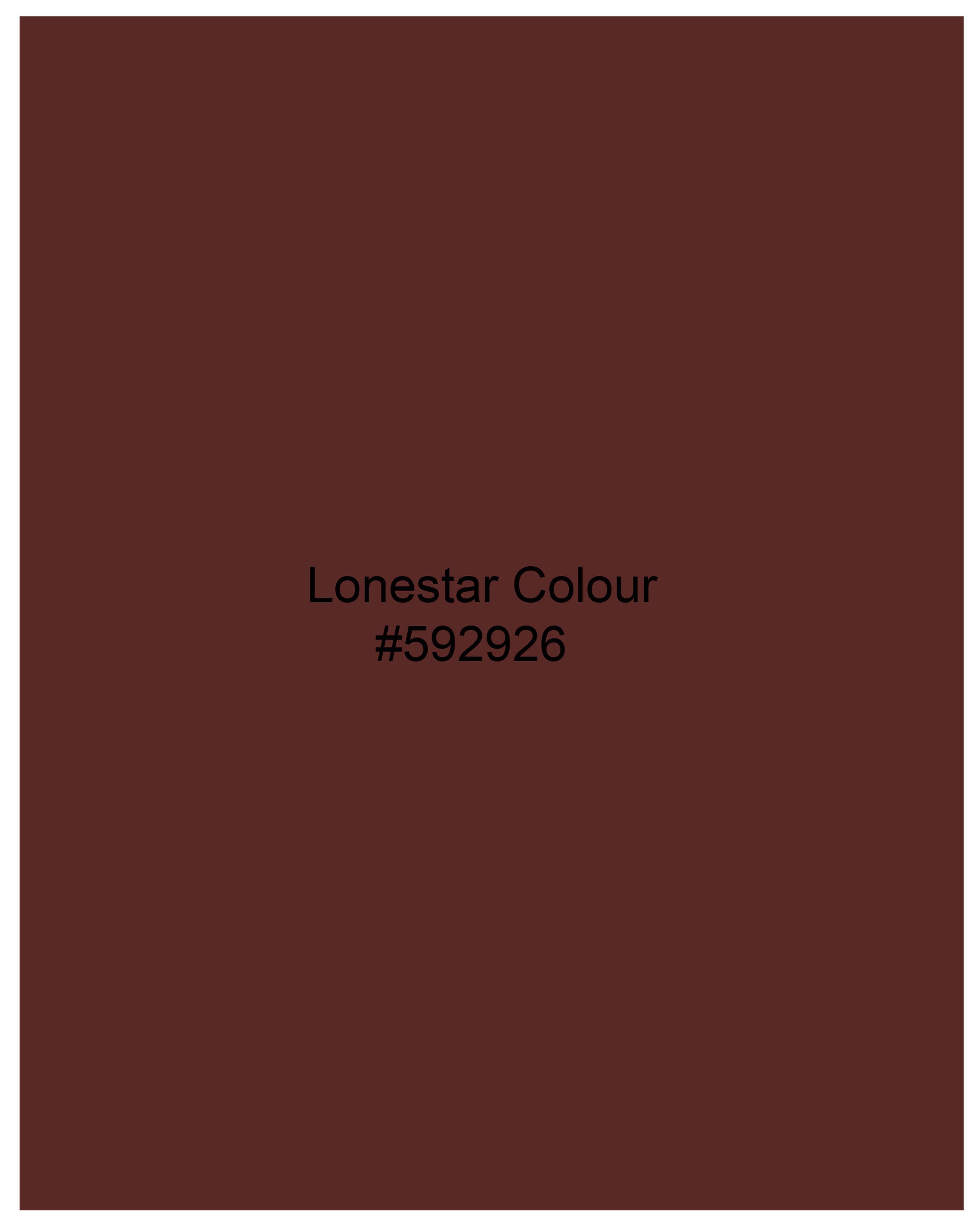 Lonestar Brown Cross Placket Bandhgala Suit