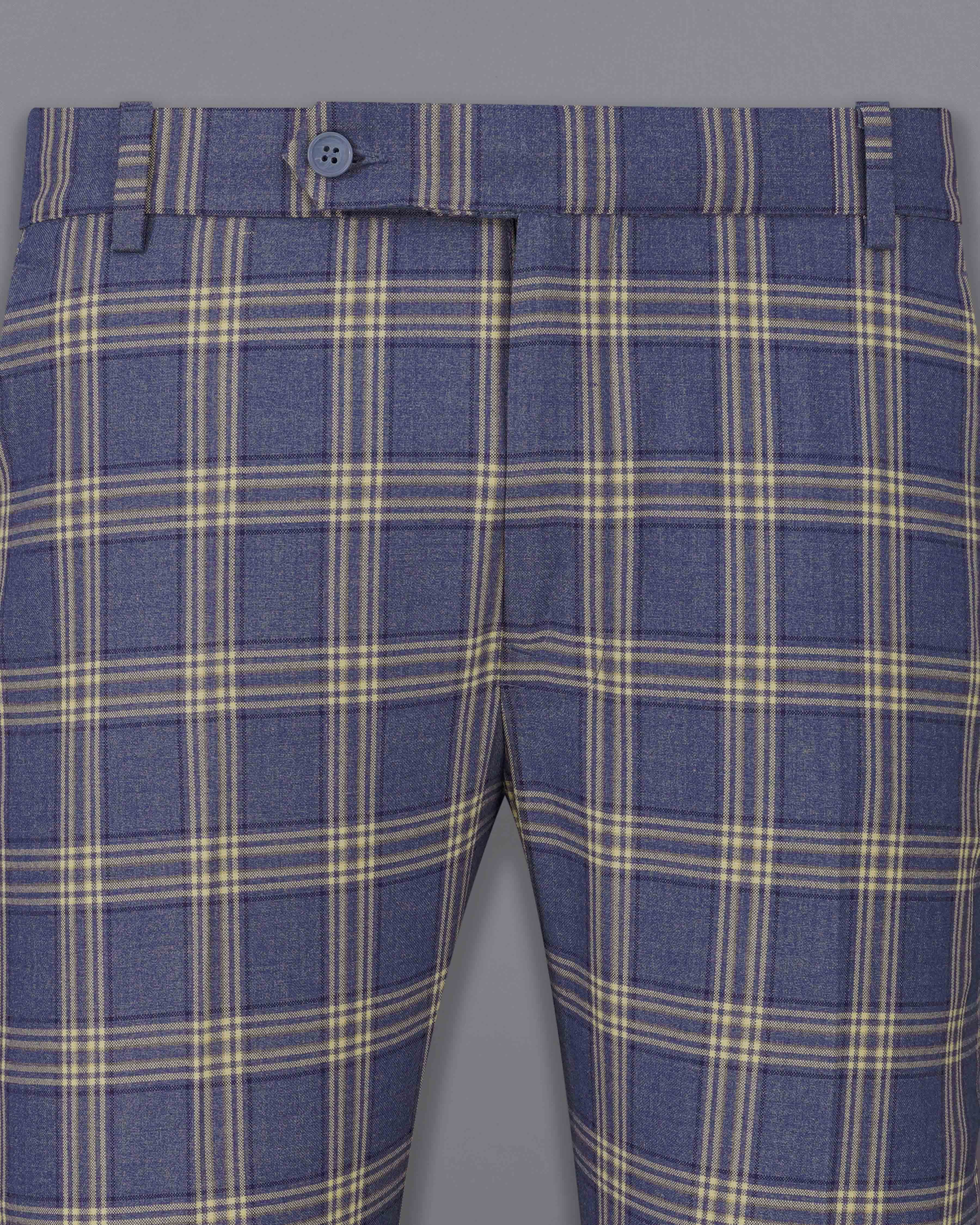 River Bed Blue with Tallow Brown Plaid Single Breasted Suit