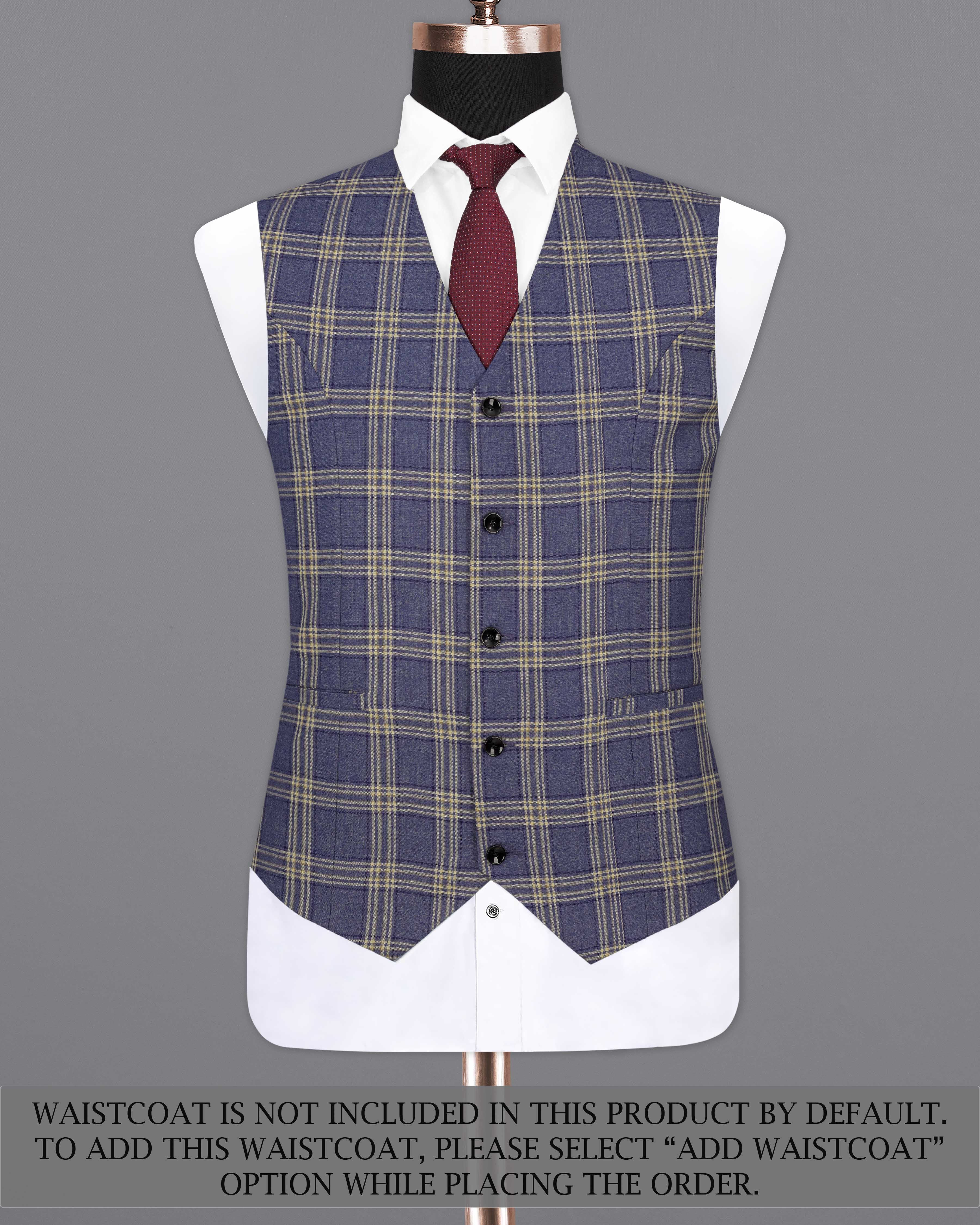 River Bed Blue with Tallow Brown Plaid Single Breasted Suit