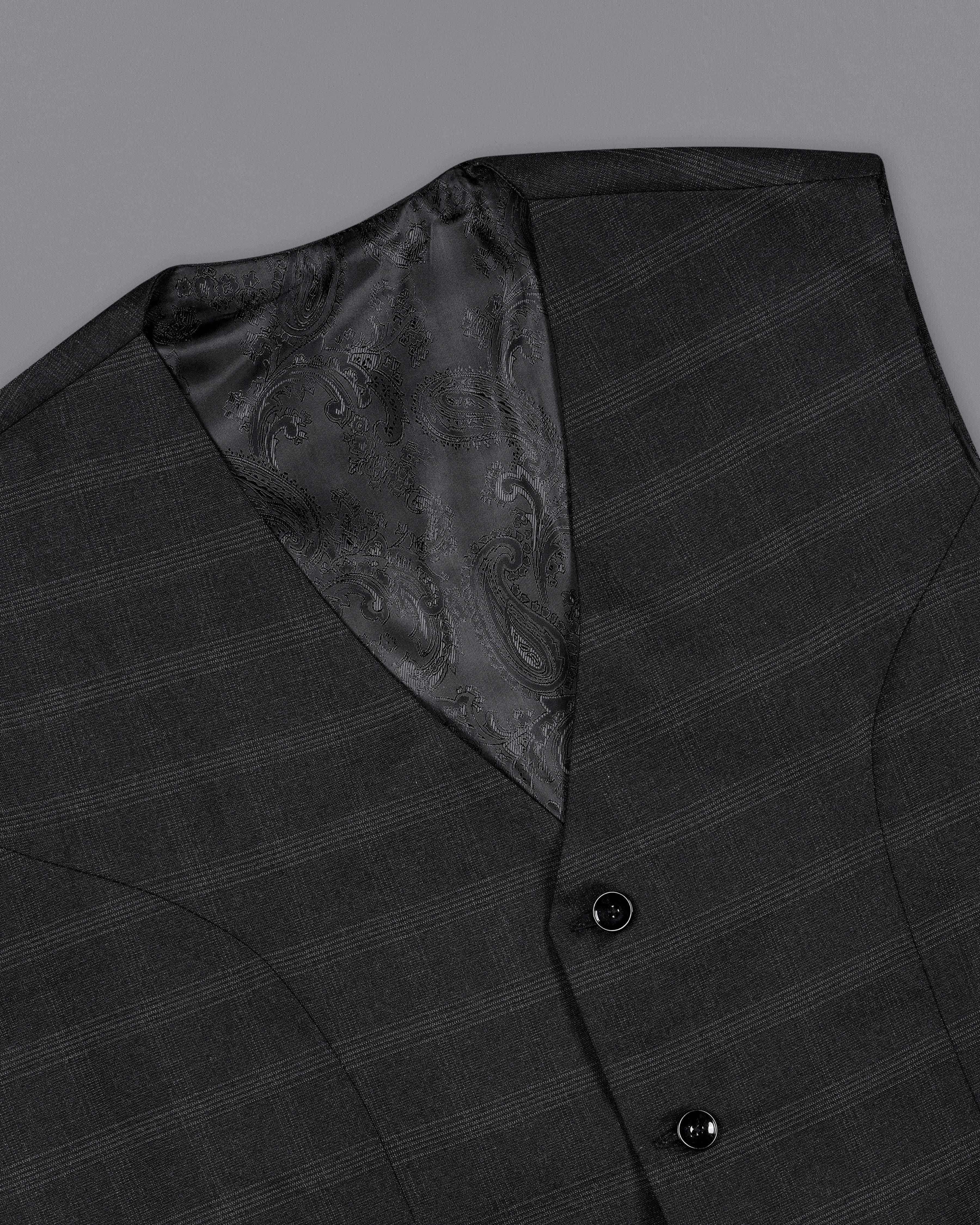 Thunder Black Plaid Single Breasted Suit