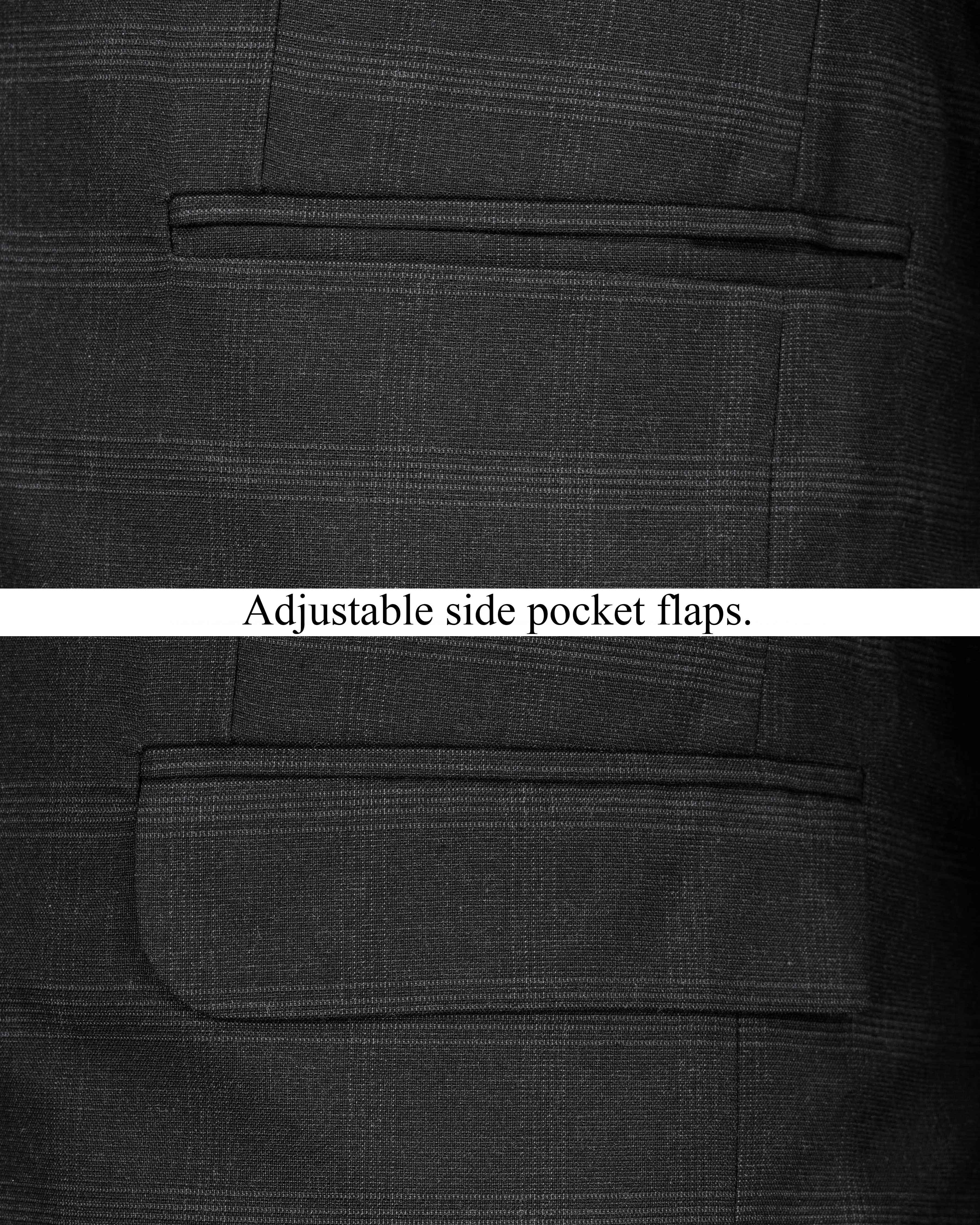 Thunder Black Plaid Single Breasted Suit