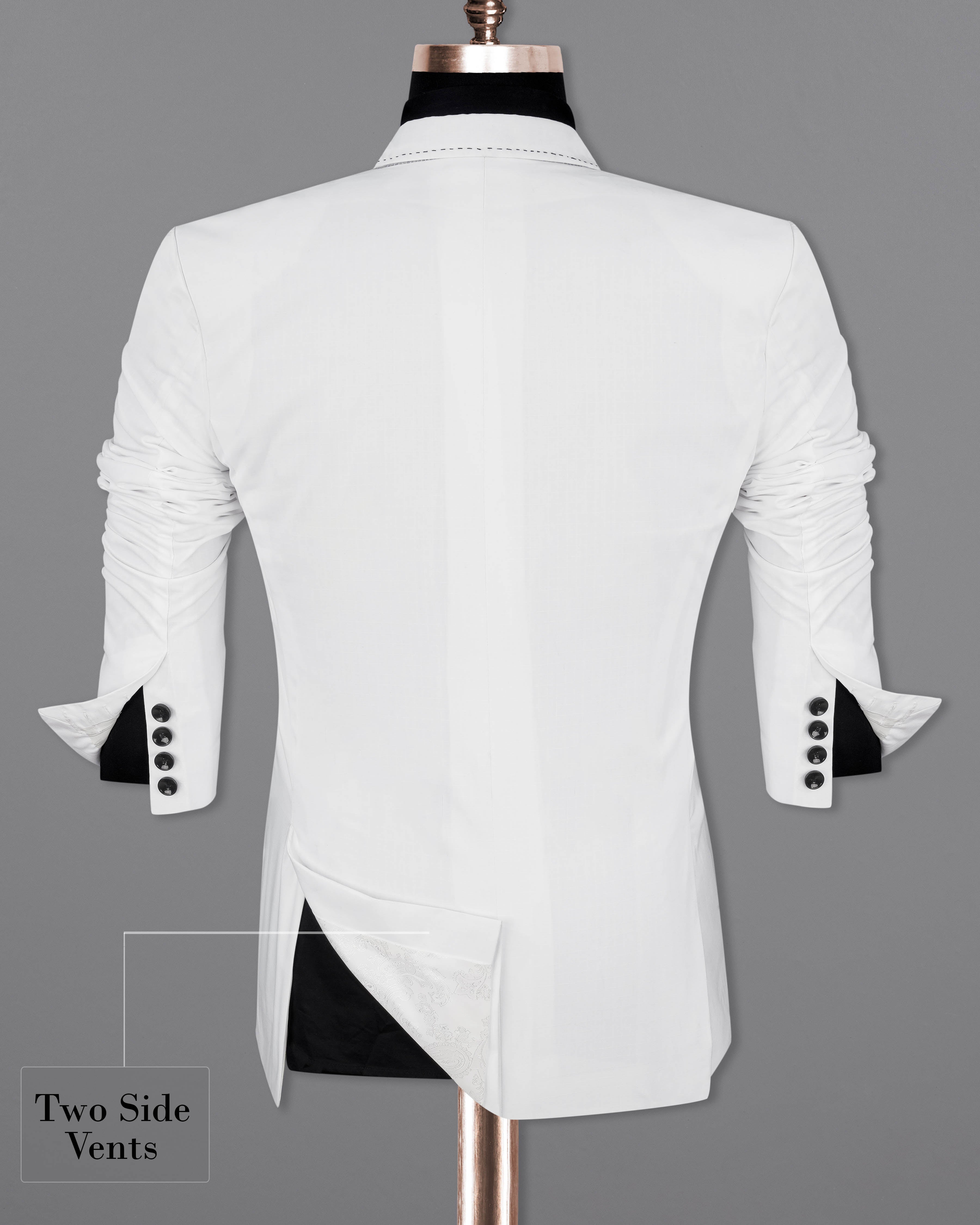 Bright White Single Breasted Premium Cotton Designer Suit