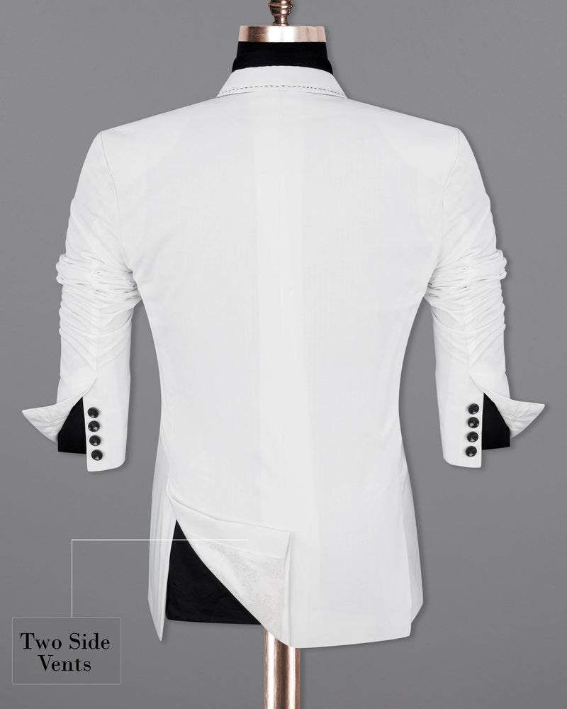 Bright White Single Breasted Premium Cotton Designer Suit