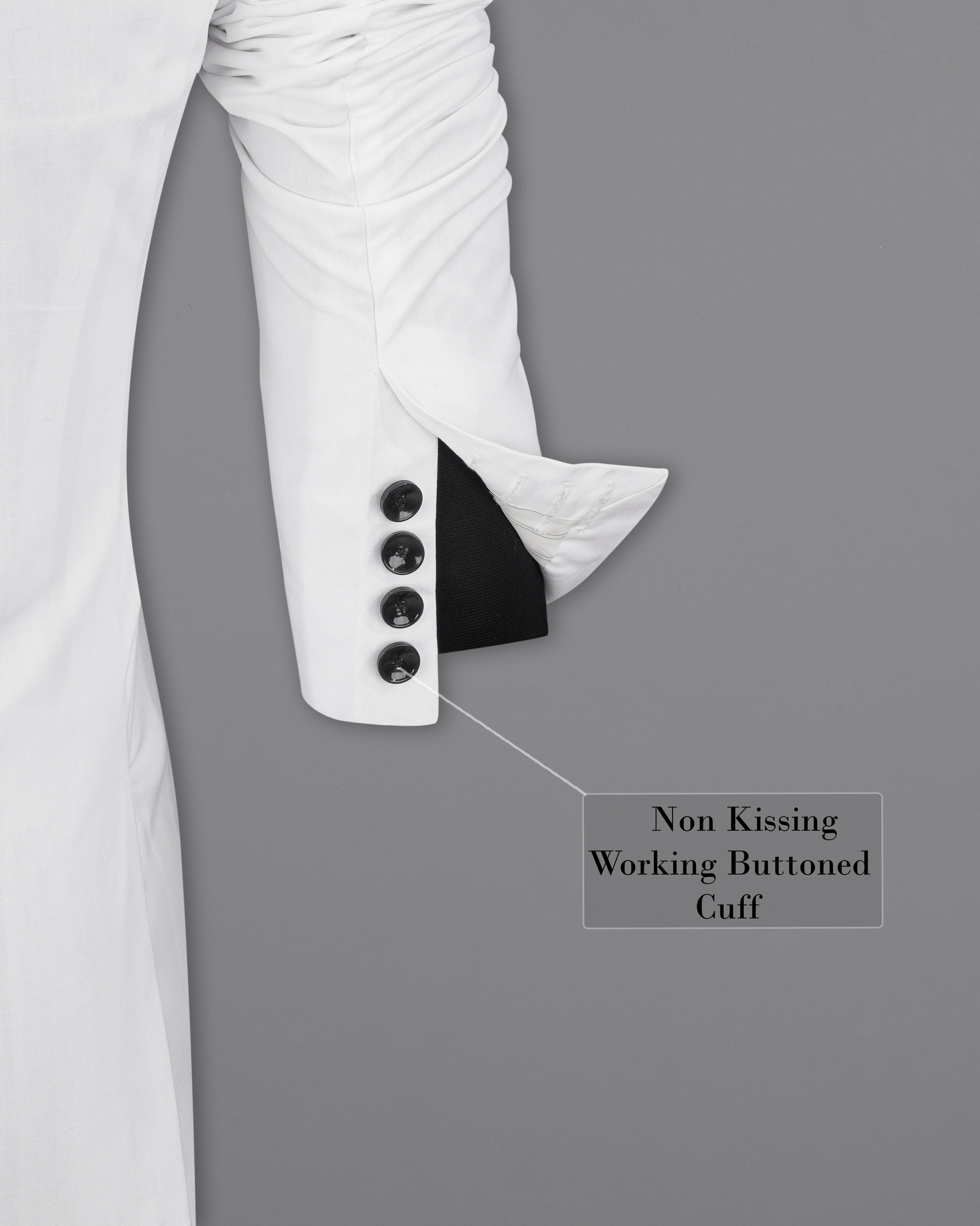 Bright White Single Breasted Premium Cotton Designer Suit