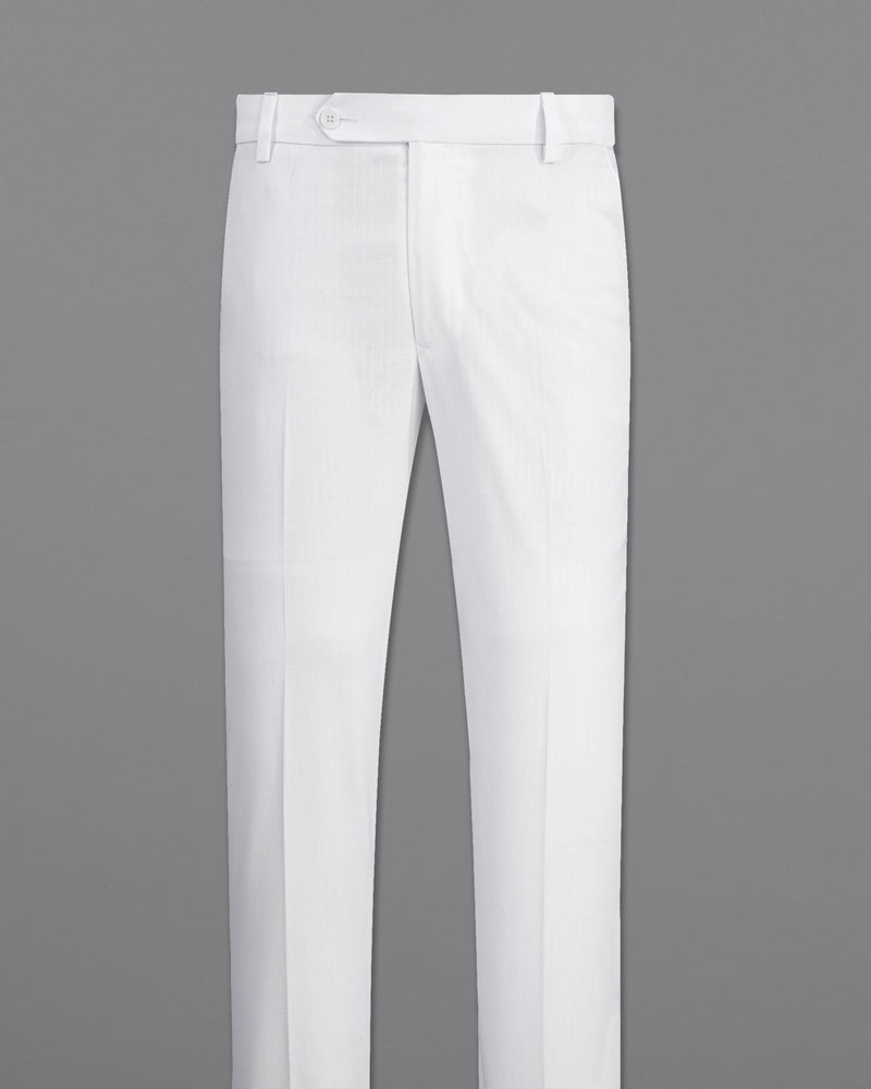 Bright White Single Breasted Premium Cotton Designer Suit