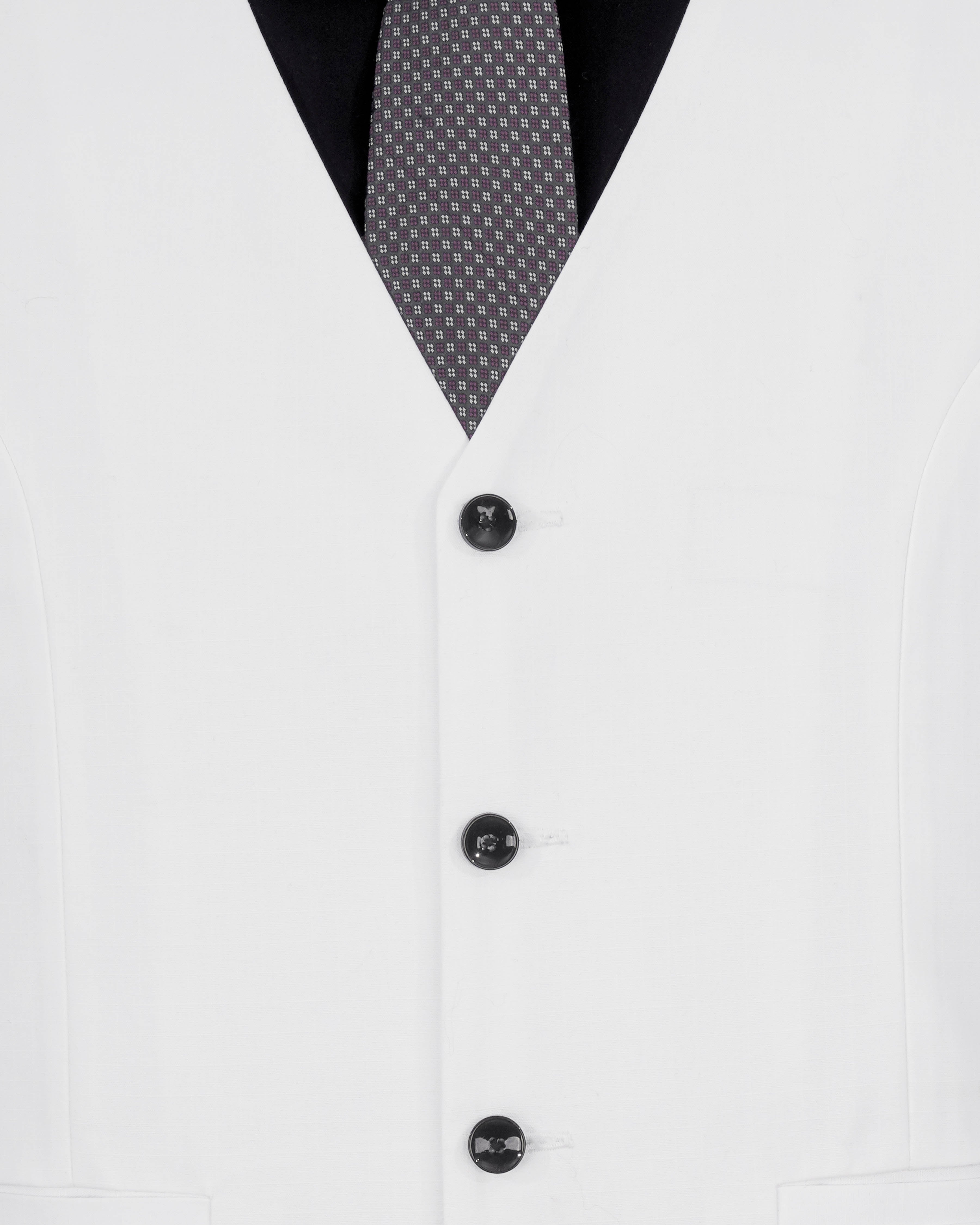 Bright White Single Breasted Premium Cotton Designer Suit