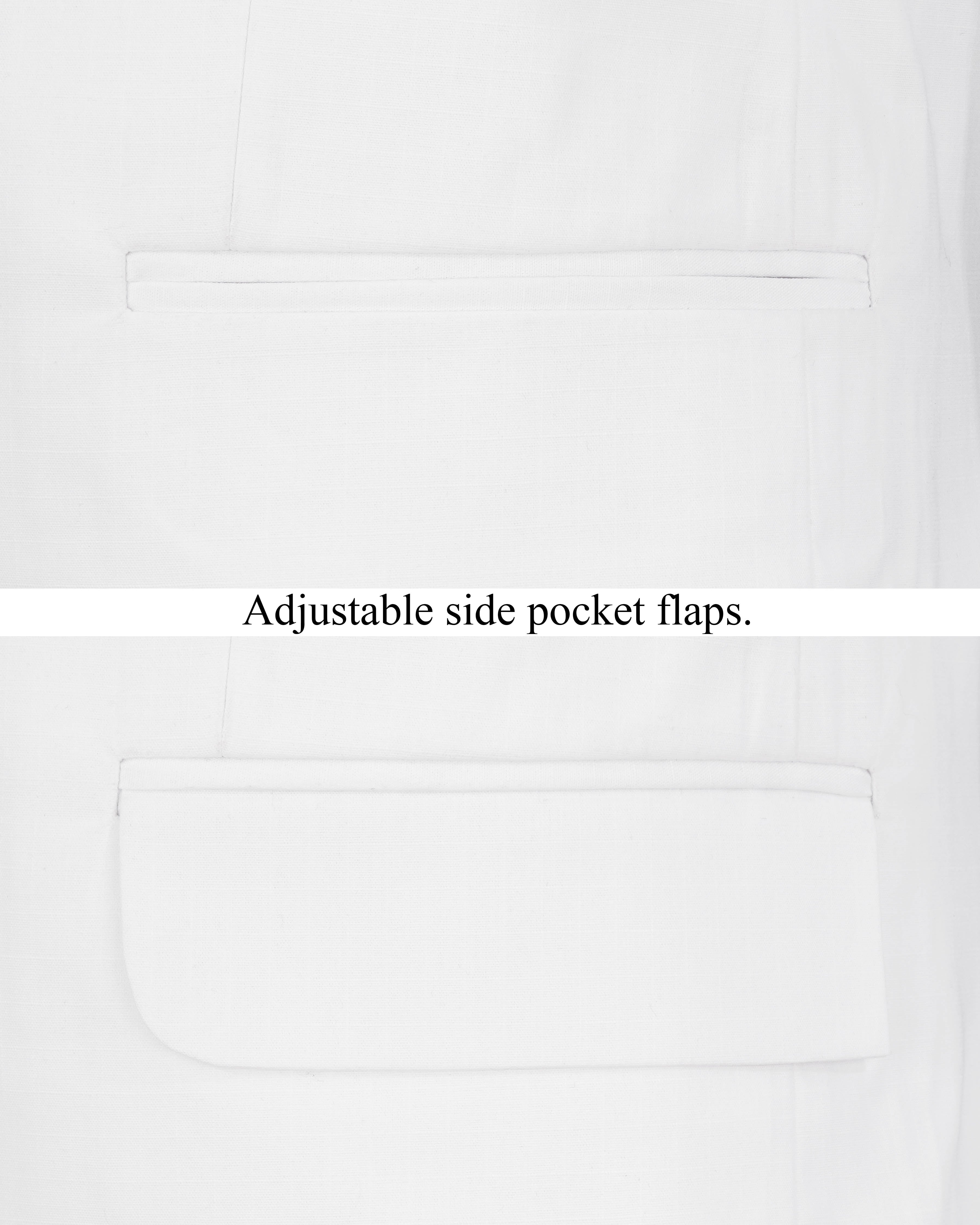 Bright White Single Breasted Premium Cotton Designer Suit