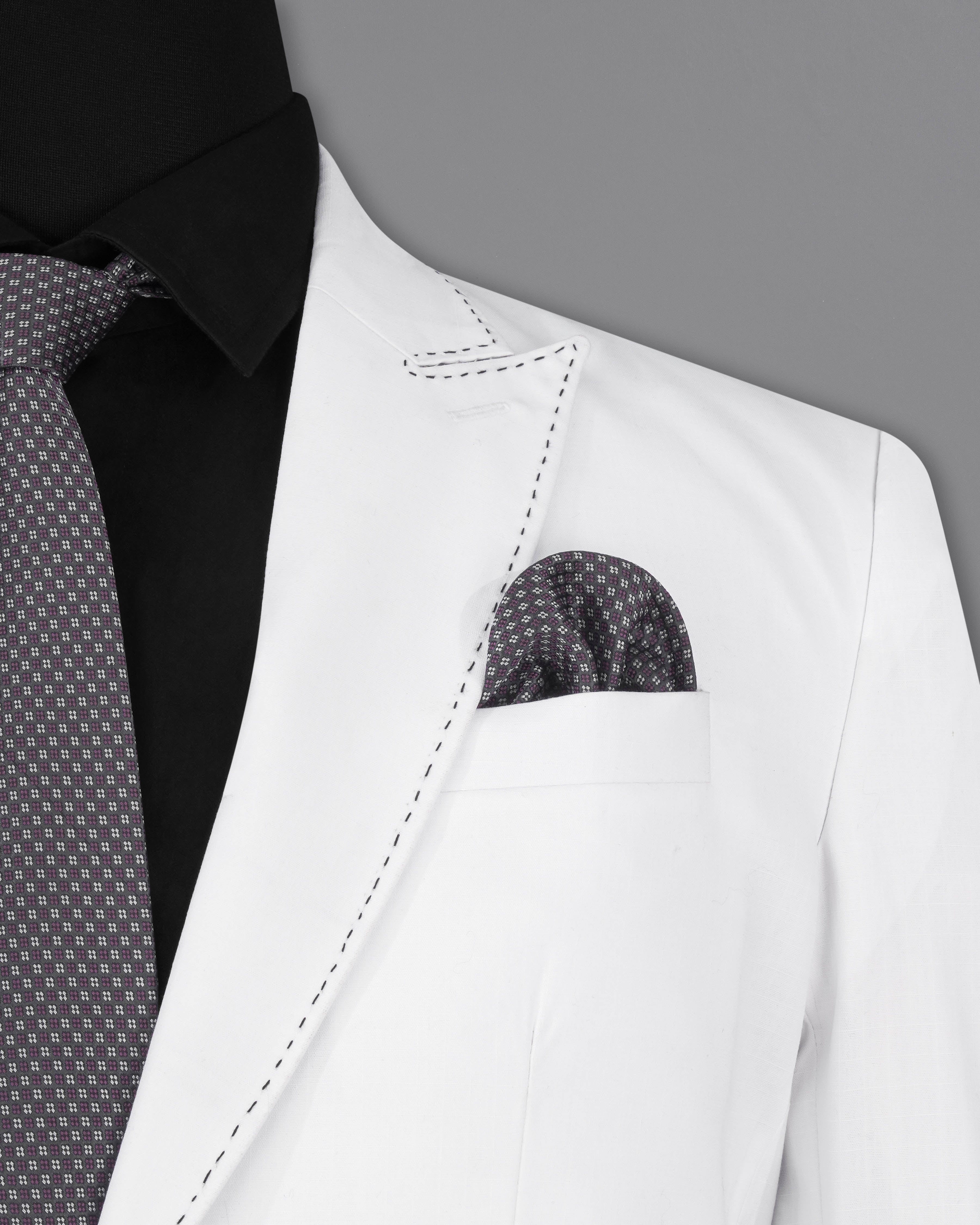 Bright White Single Breasted Premium Cotton Designer Suit