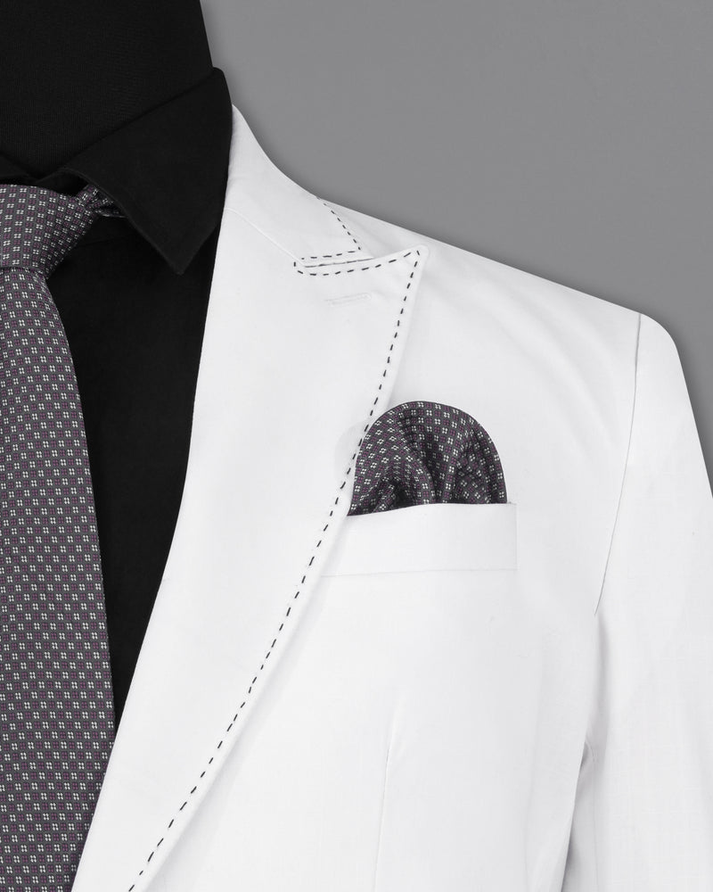 Bright White Single Breasted Premium Cotton Designer Suit
